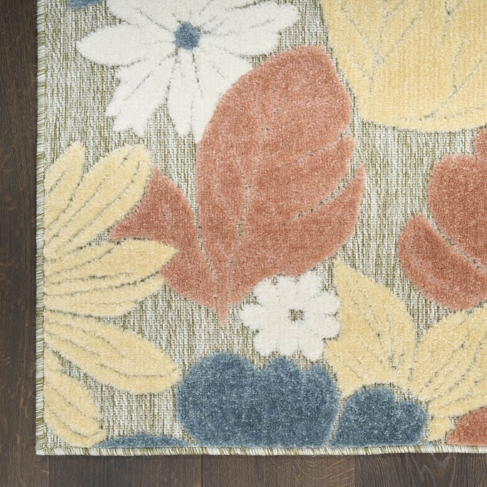 Rose Modern Floral Indoor Outdoor Area Rug