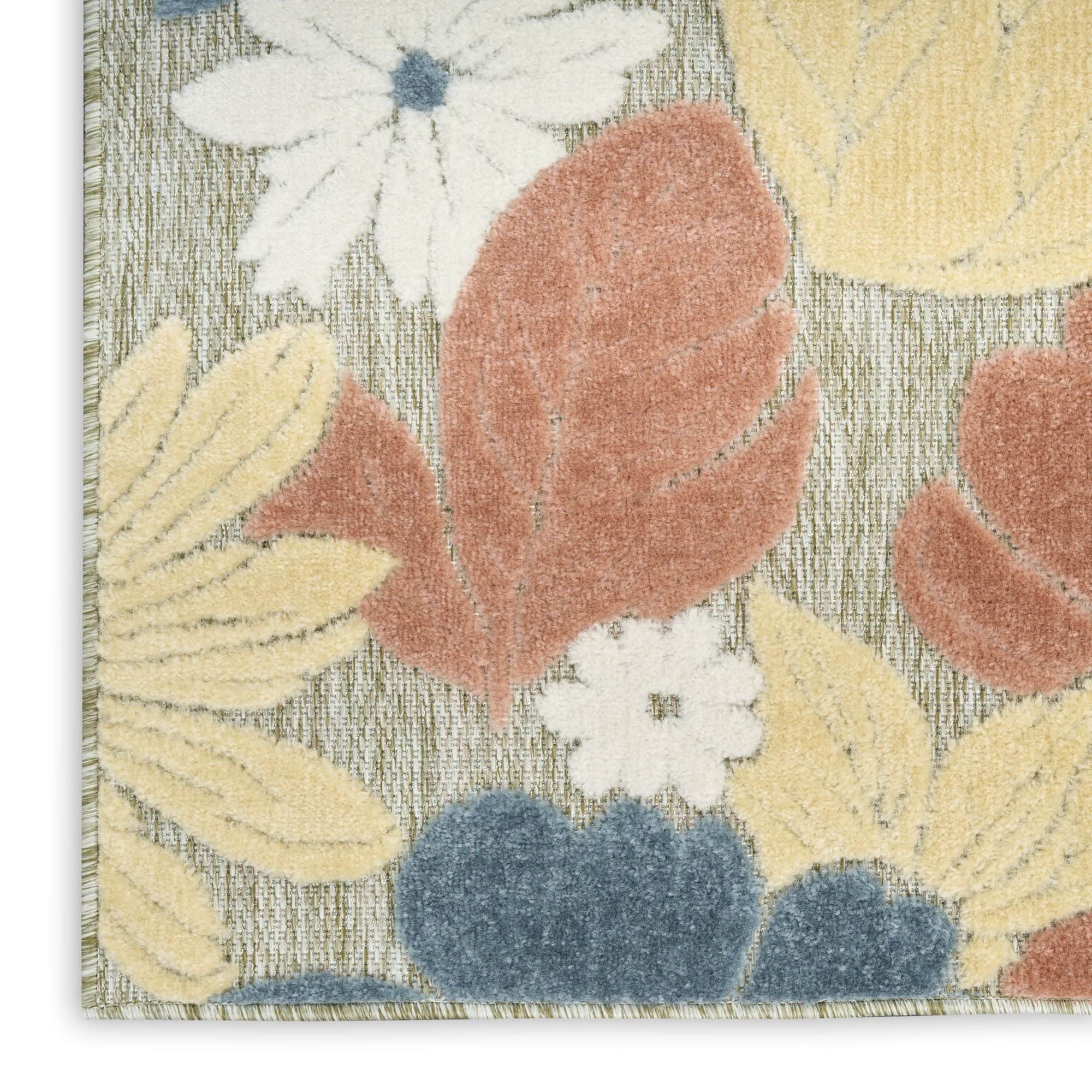 Rose Modern Floral Indoor Outdoor Area Rug