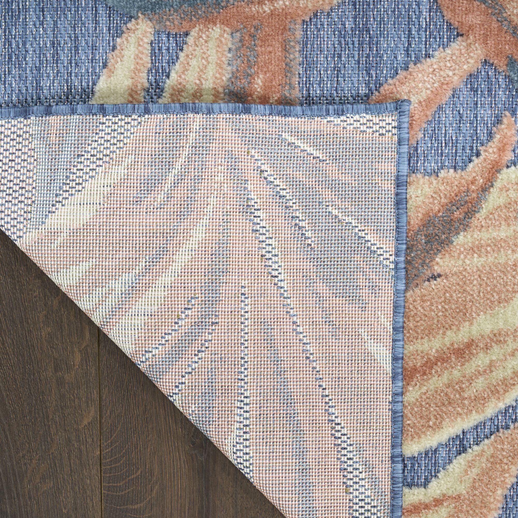 Blue Rose Tropical Botanical Indoor Outdoor Area Rug