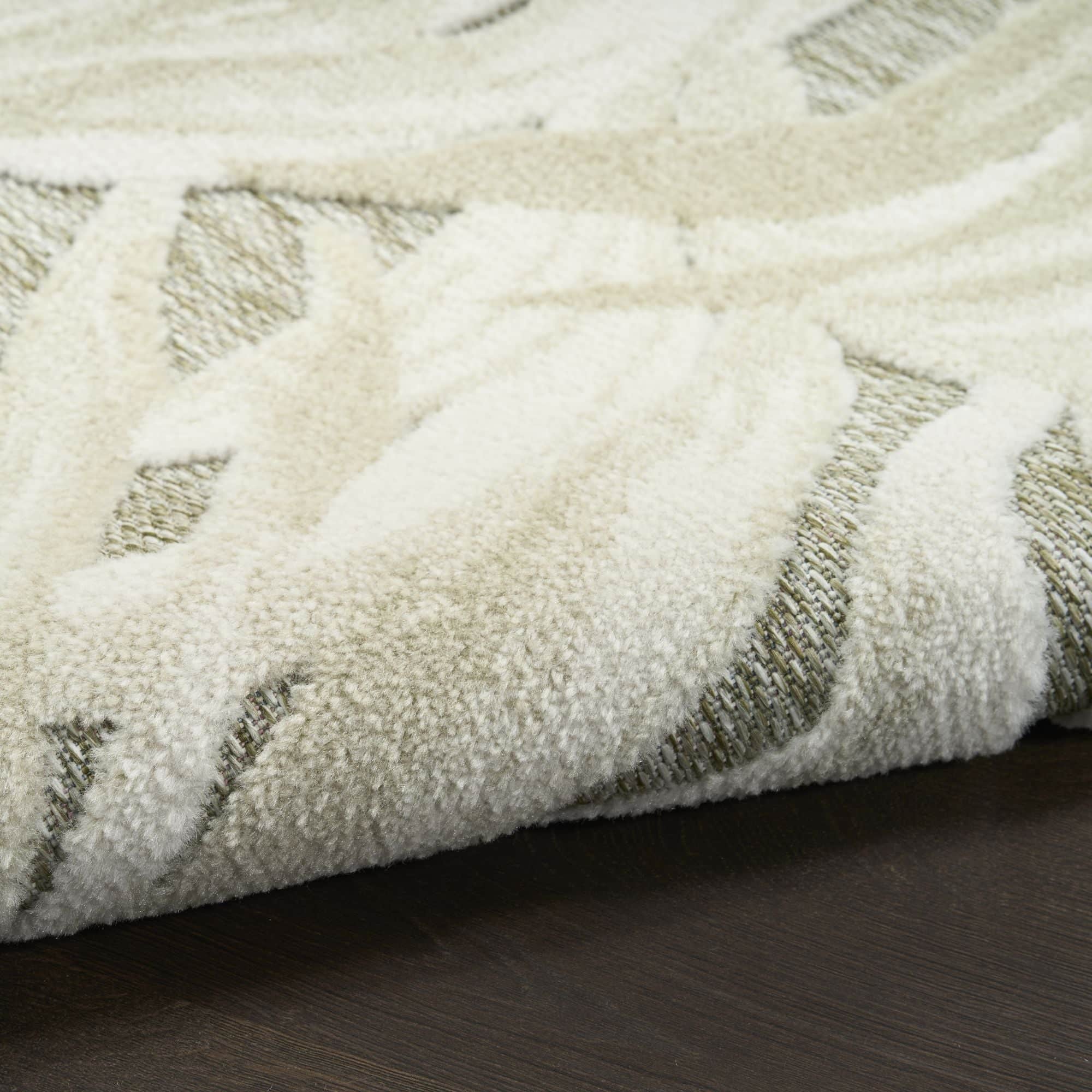 Ivory Sage Tropical Botanical Indoor Outdoor Area Rug