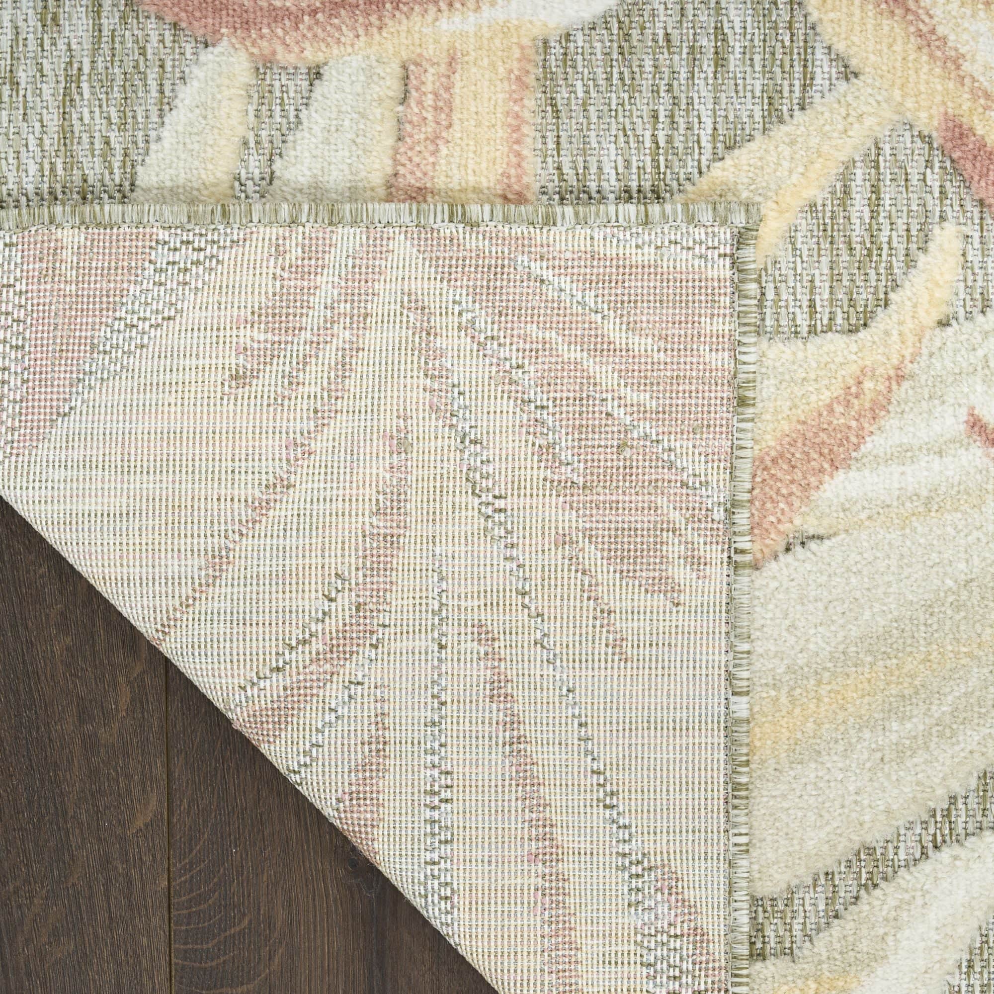 Sage Rose Tropical Botanical Indoor Outdoor Area Rug