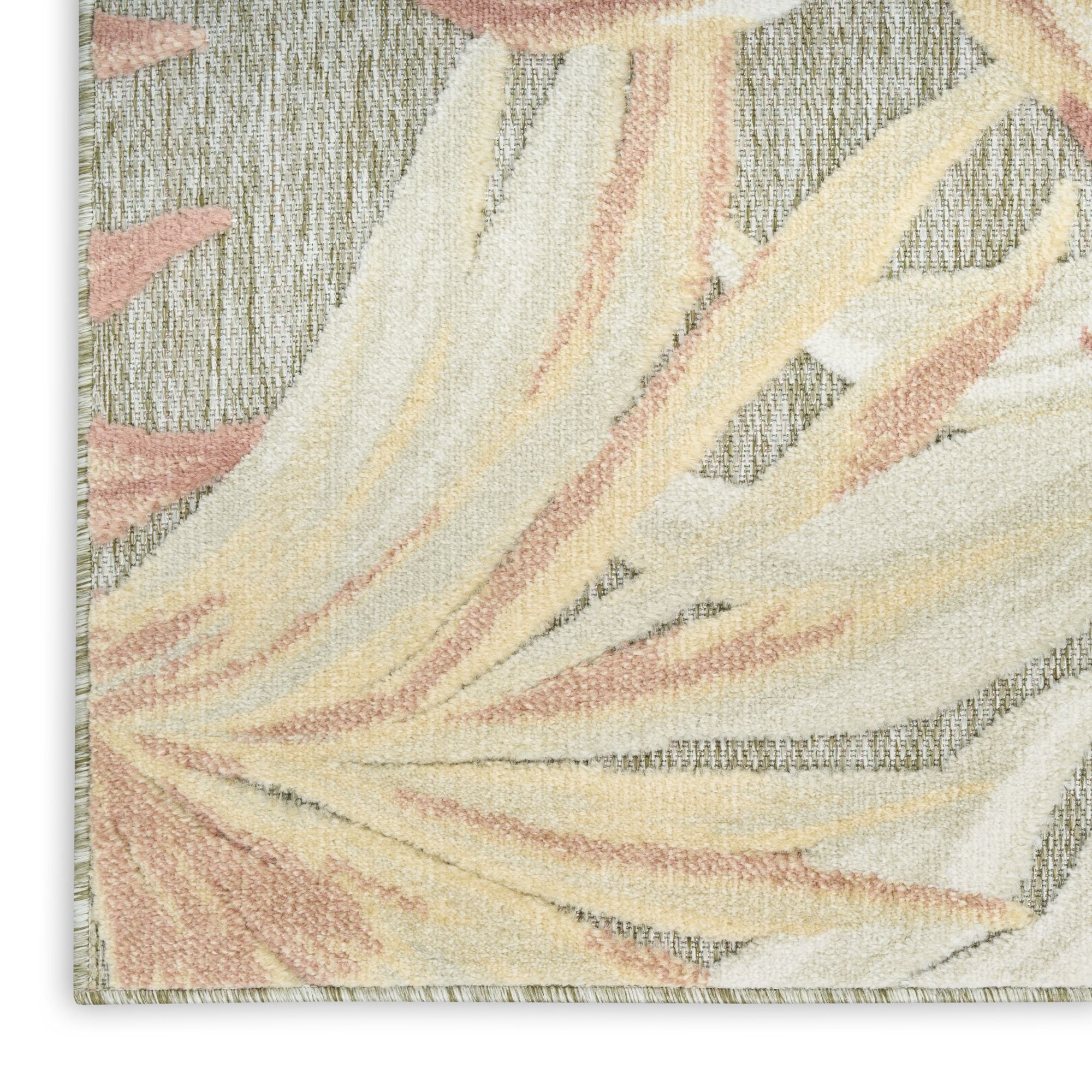 Sage Rose Tropical Botanical Indoor Outdoor Area Rug