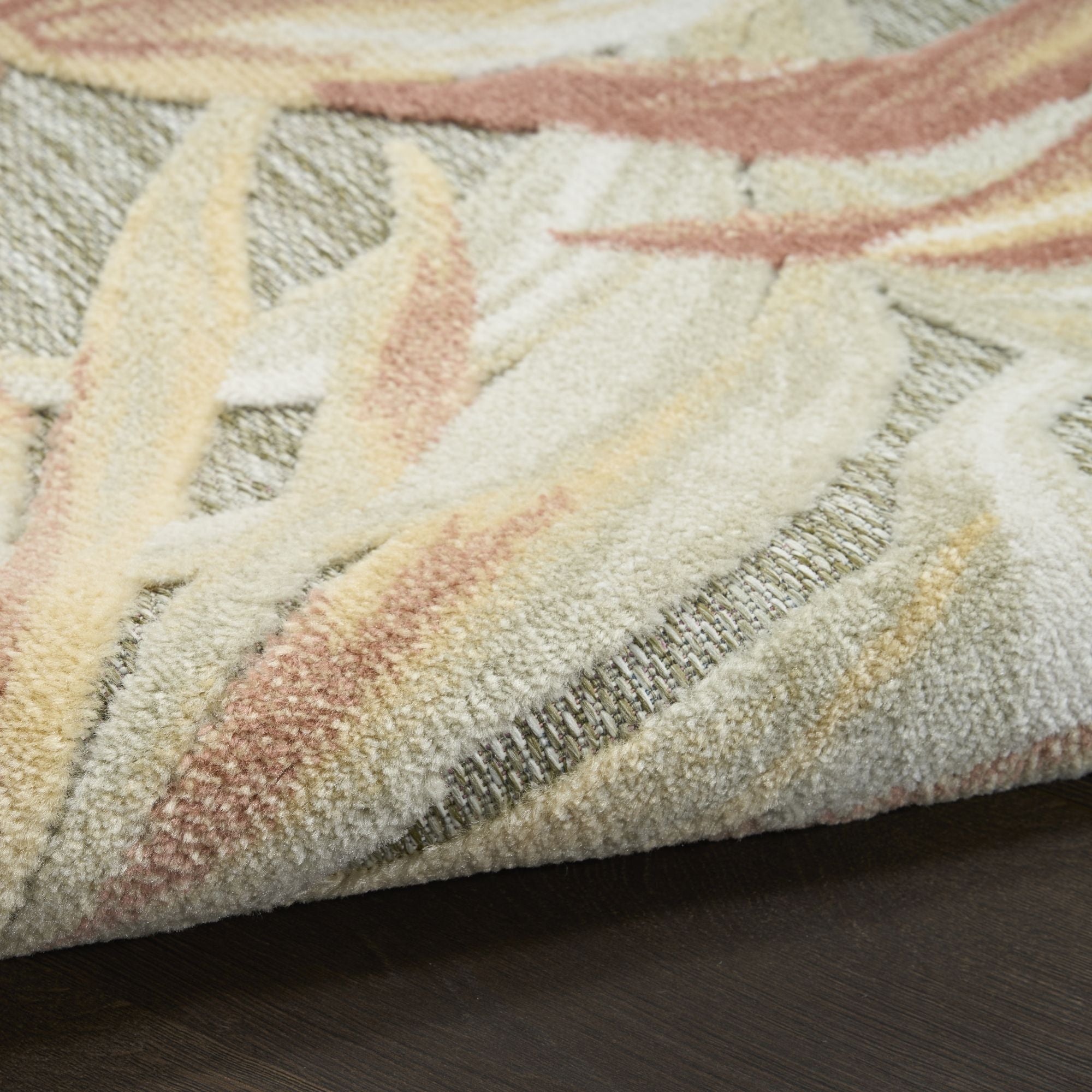 Sage Rose Tropical Botanical Indoor Outdoor Area Rug