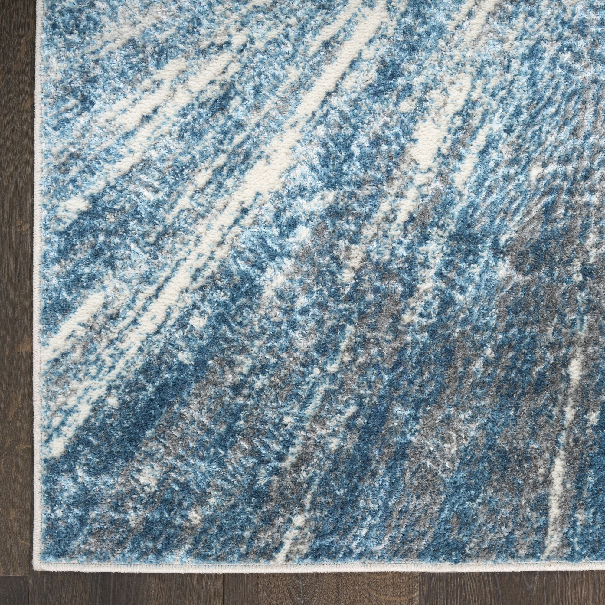 Blue Silver Modern Indoor Abstract Ambiance Area Rug