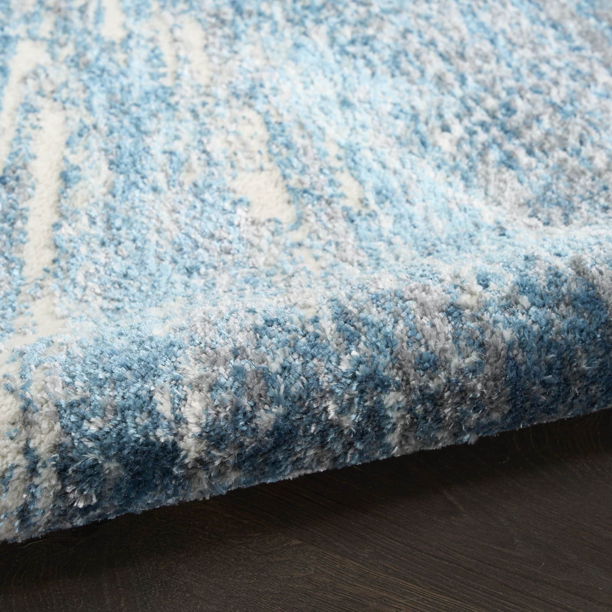 Blue Silver Modern Indoor Abstract Ambiance Area Rug