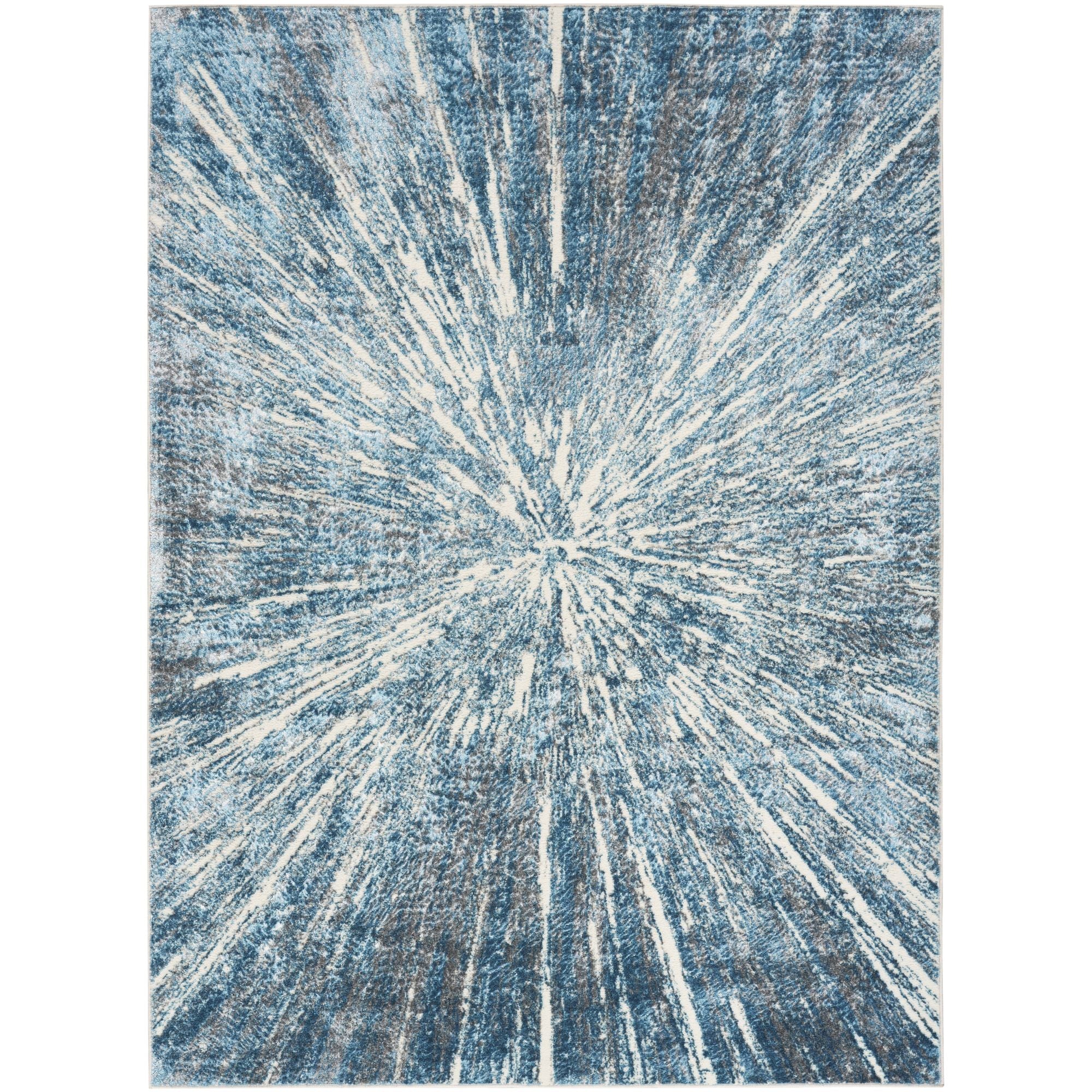 Blue Silver Modern Indoor Abstract Ambiance Area Rug