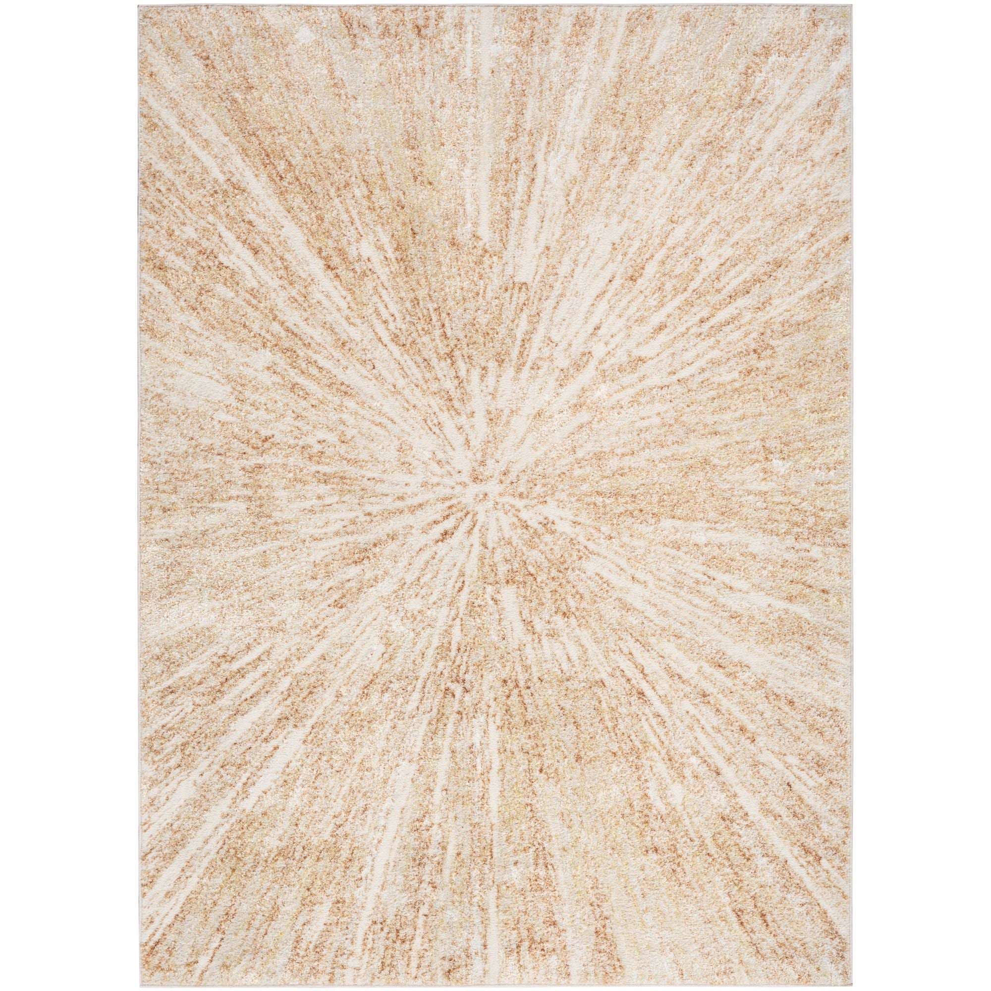 Ivory Gold Modern Indoor Abstract Ambiance Area Rug