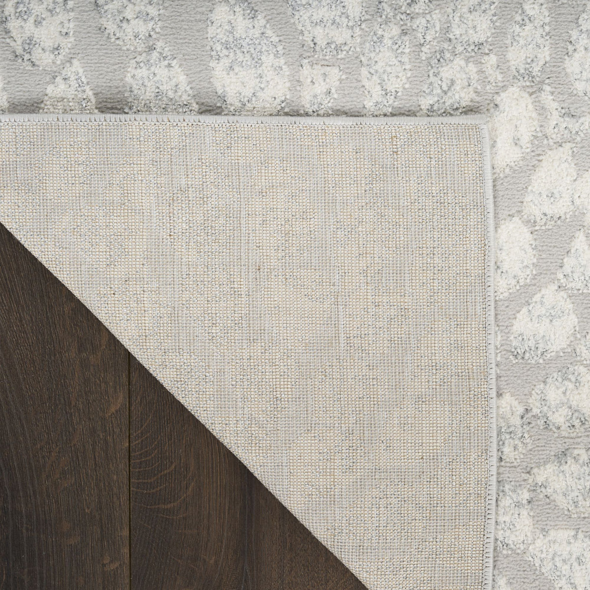 Grey Silver Abstract Indoor Area Rug