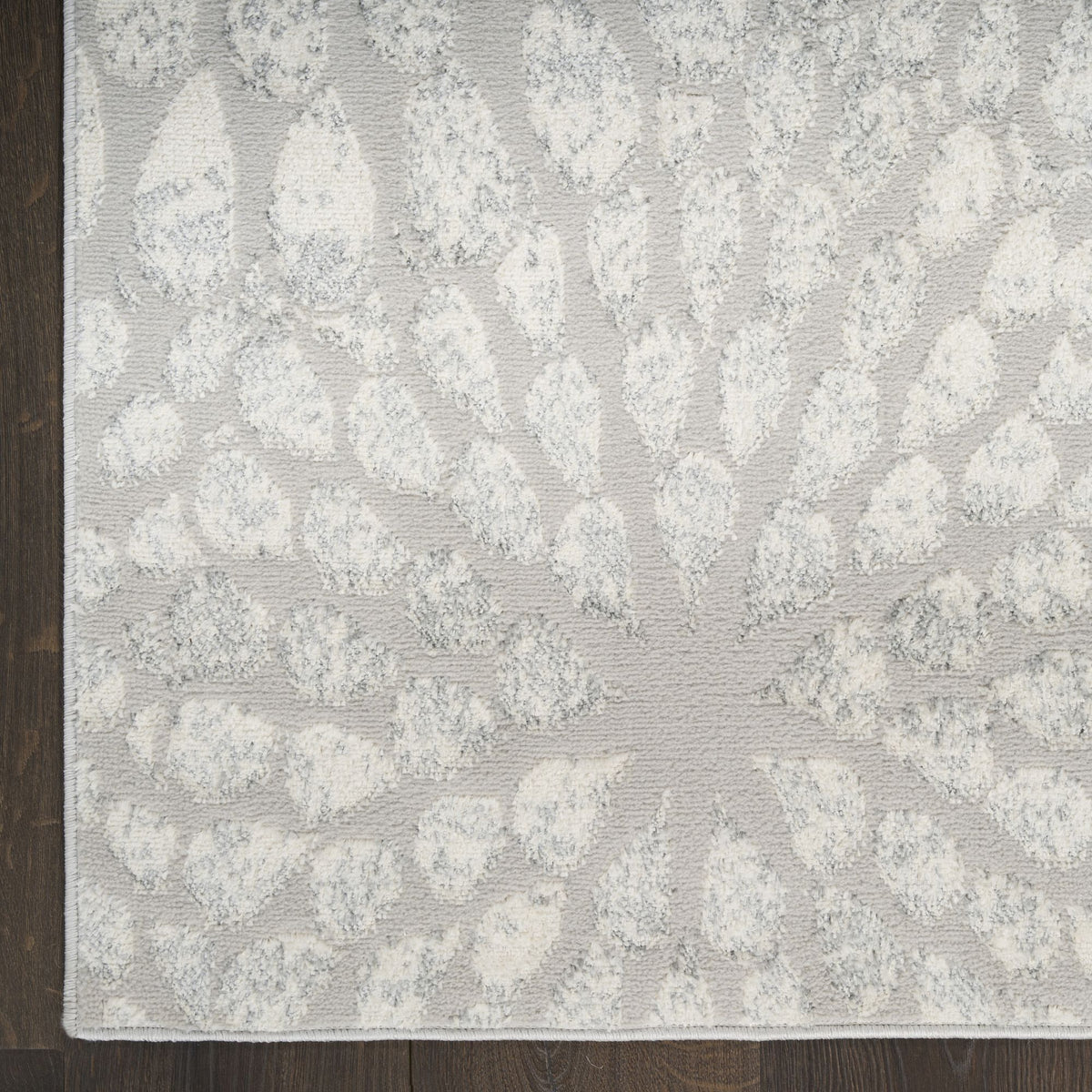 Grey Silver Abstract Indoor Area Rug