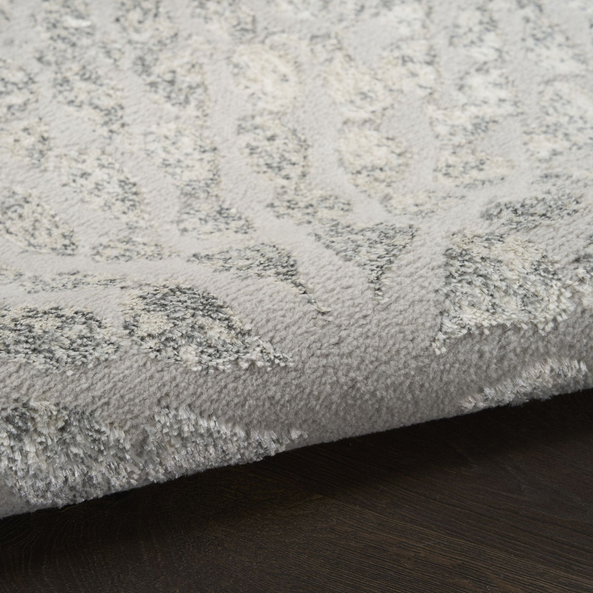 Grey Silver Abstract Indoor Area Rug