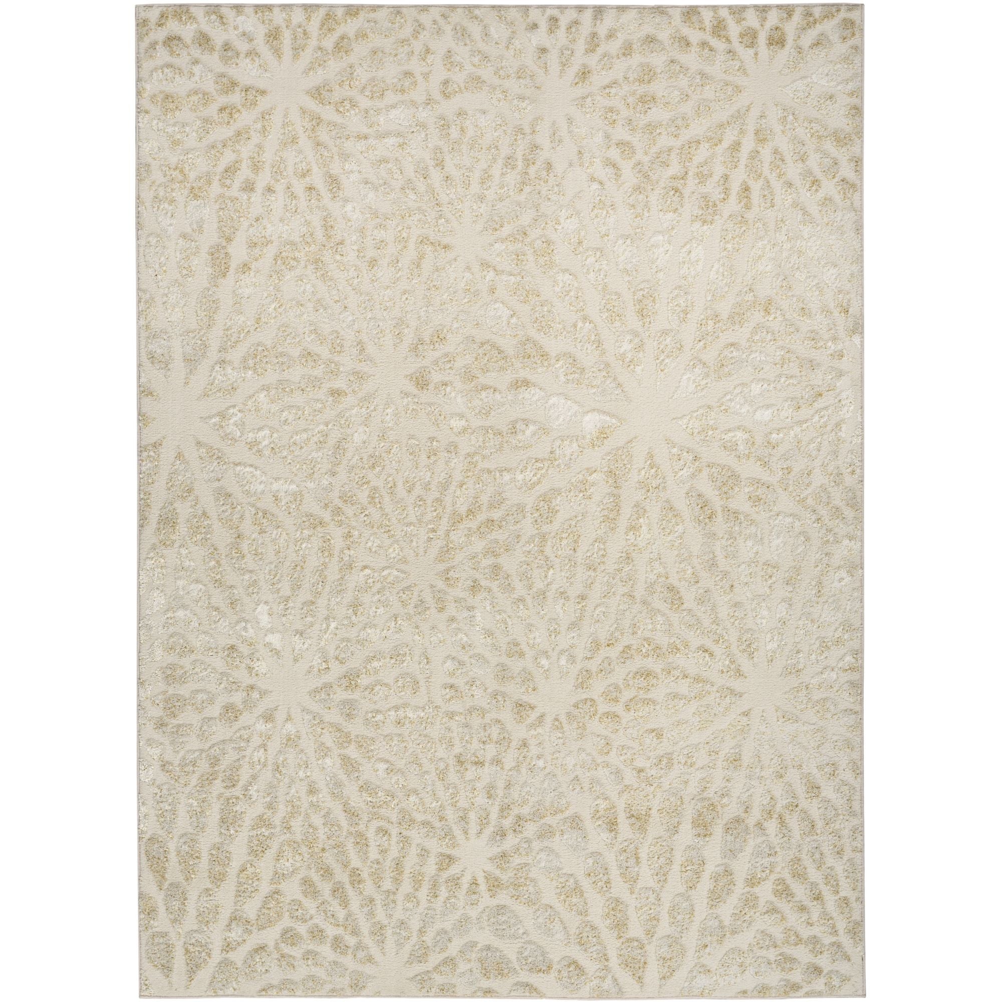 Ivory Gold Abstract Indoor Area Rug