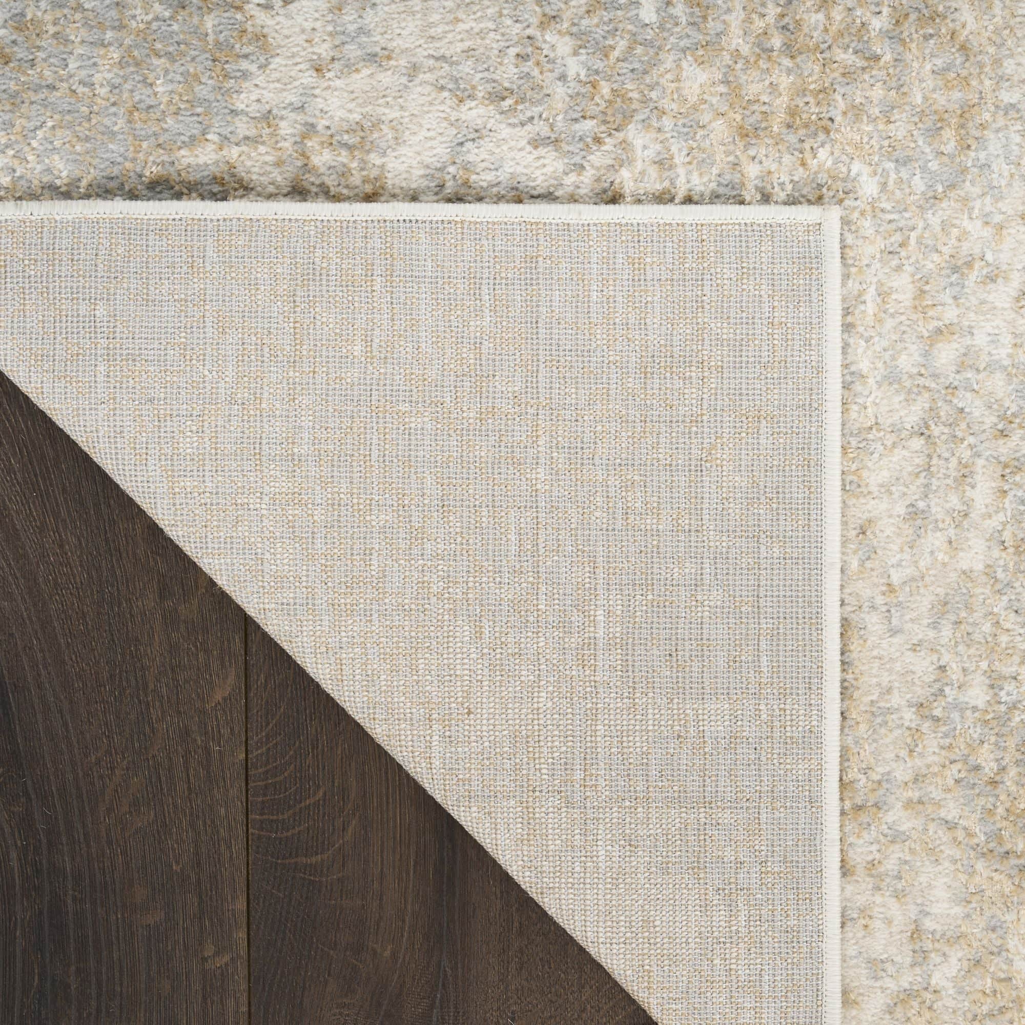 Ivory Silver Modern Indoor Abstract Area Rug