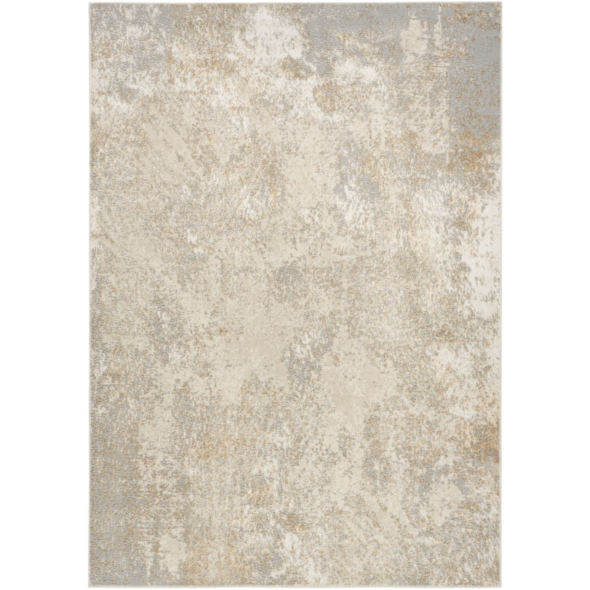 Ivory Silver Modern Indoor Abstract Area Rug
