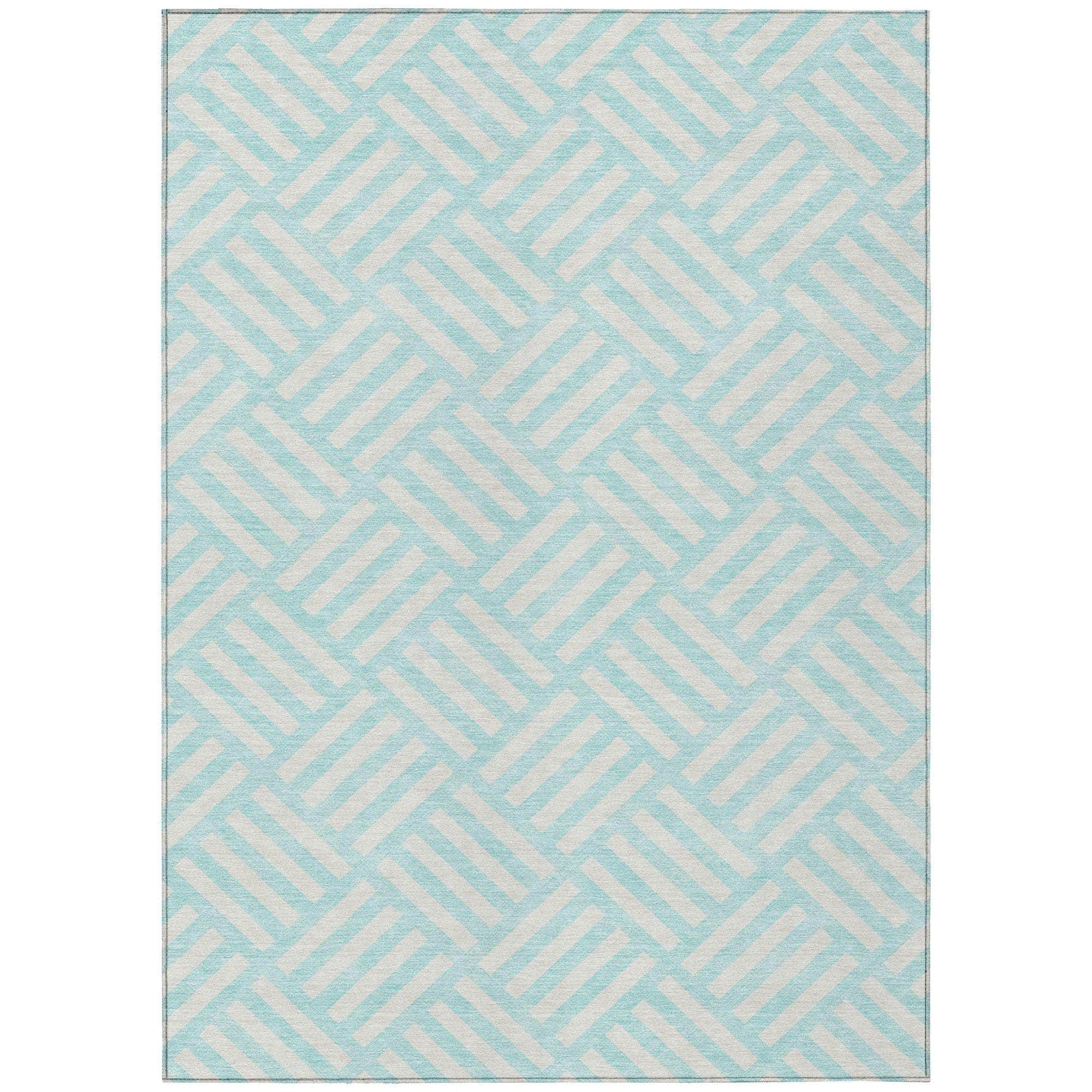Machine Made ACN620 Aqua Teal Rugs