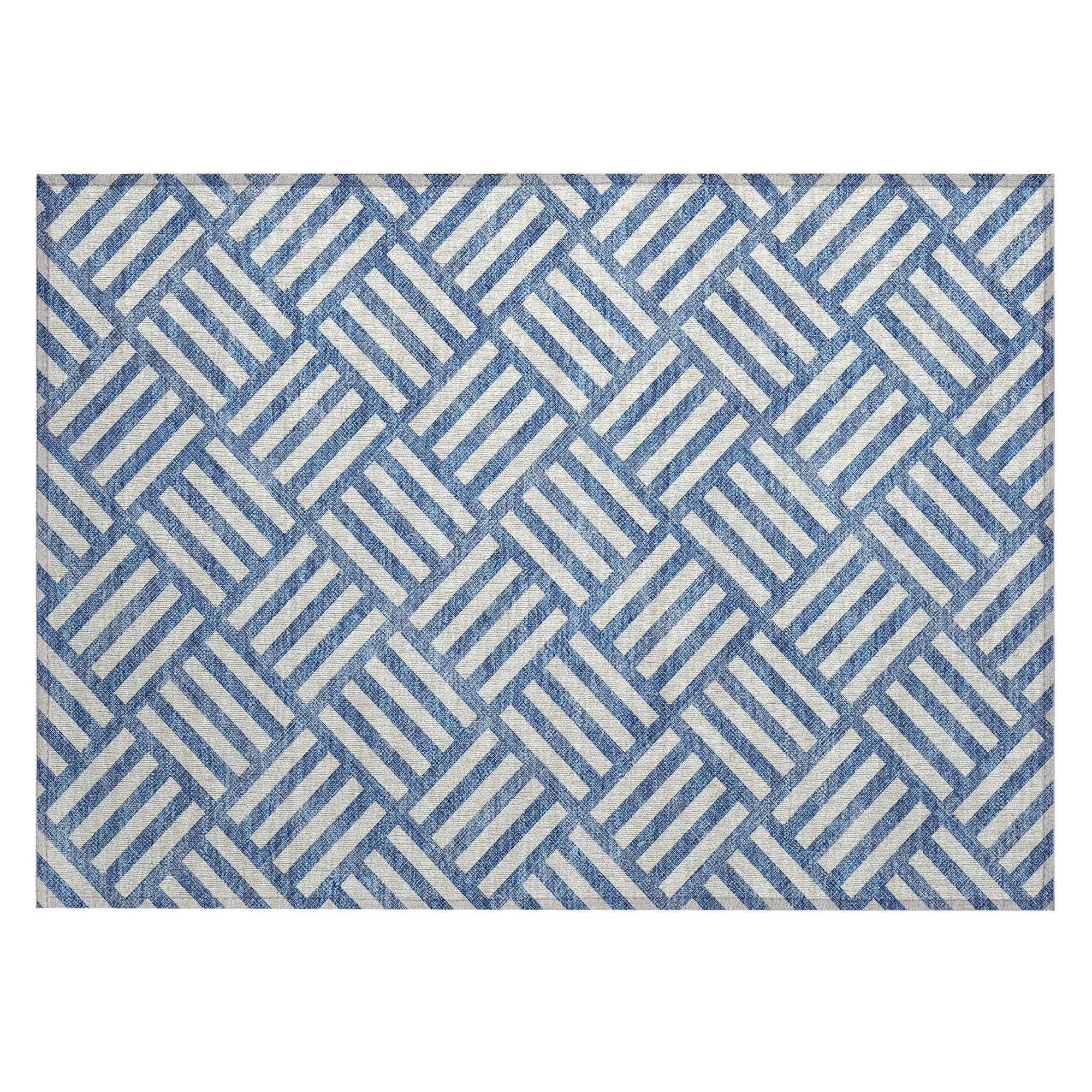 Machine Made ACN620 Blue Rugs