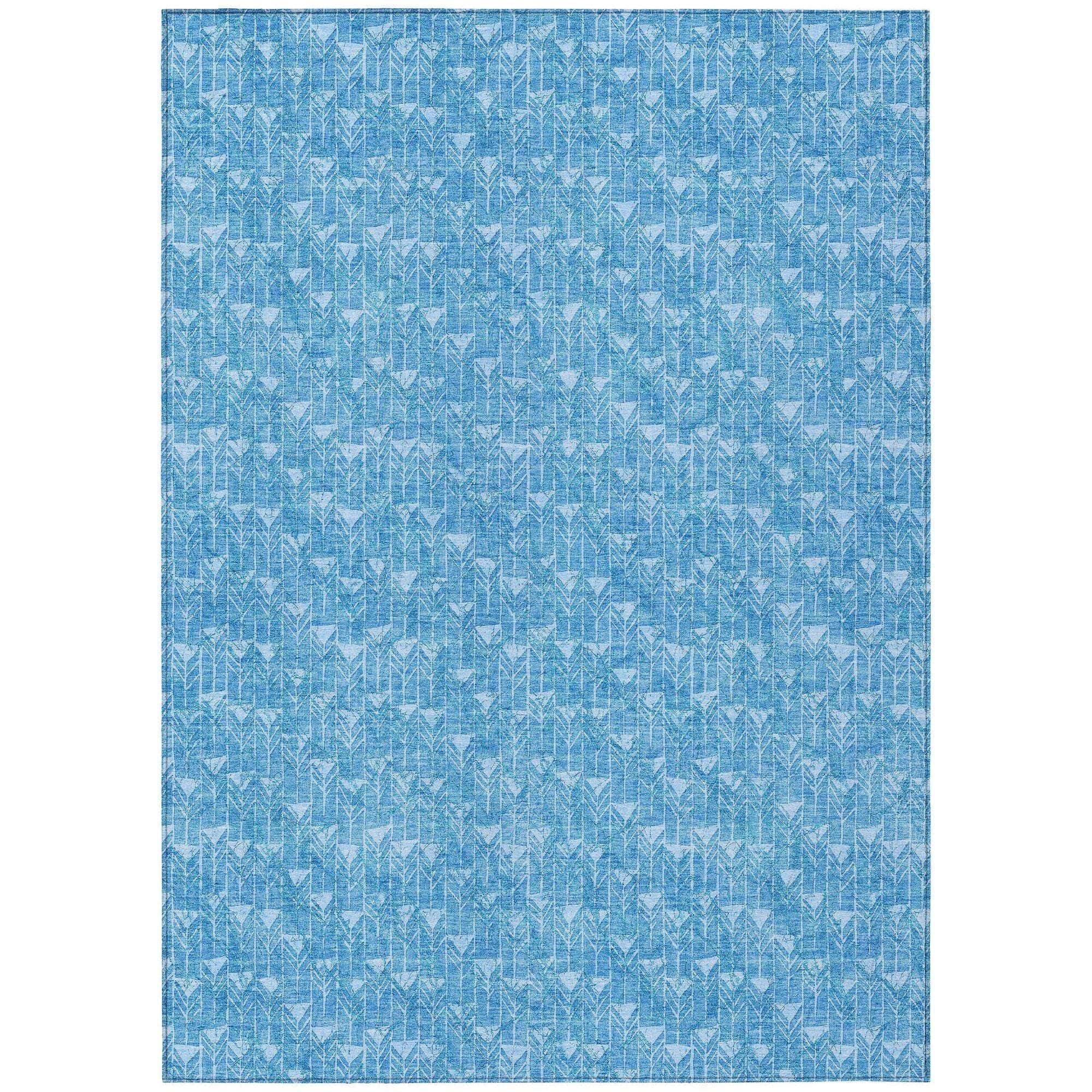 Machine Made ACN514 Blue Rugs