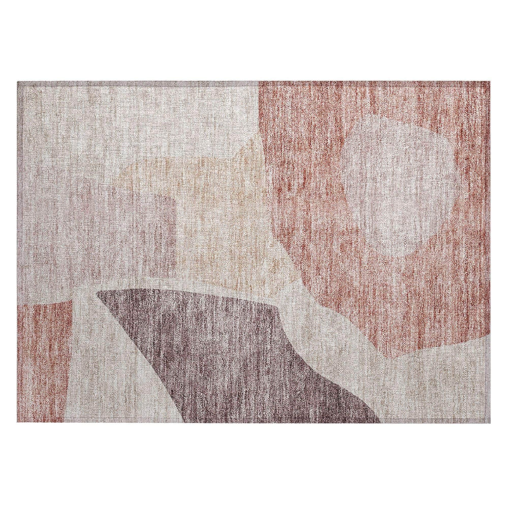Machine Washable Blush Pink Rug - Indoor / Outdoor - Kids / Pet Friendly Abstract Print Rug