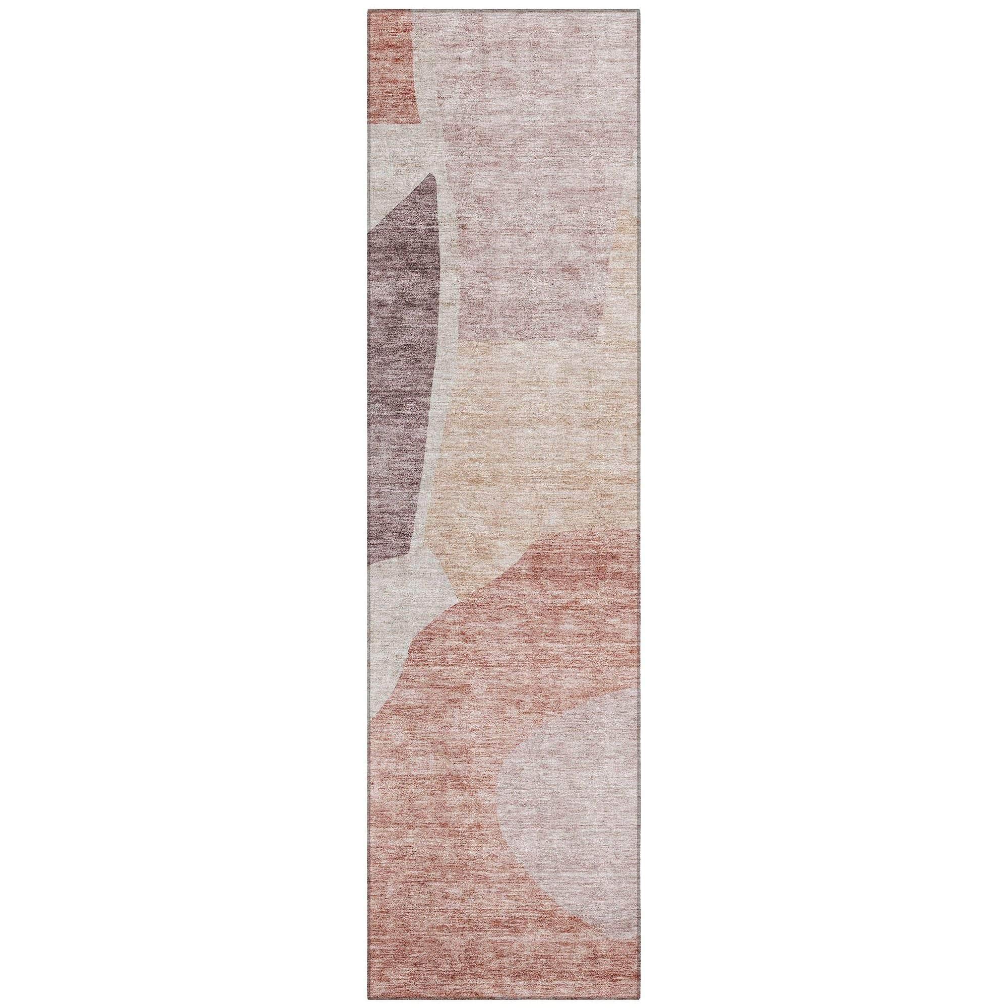 Machine Washable Blush Pink Rug - Indoor / Outdoor - Kids / Pet Friendly Abstract Print Rug