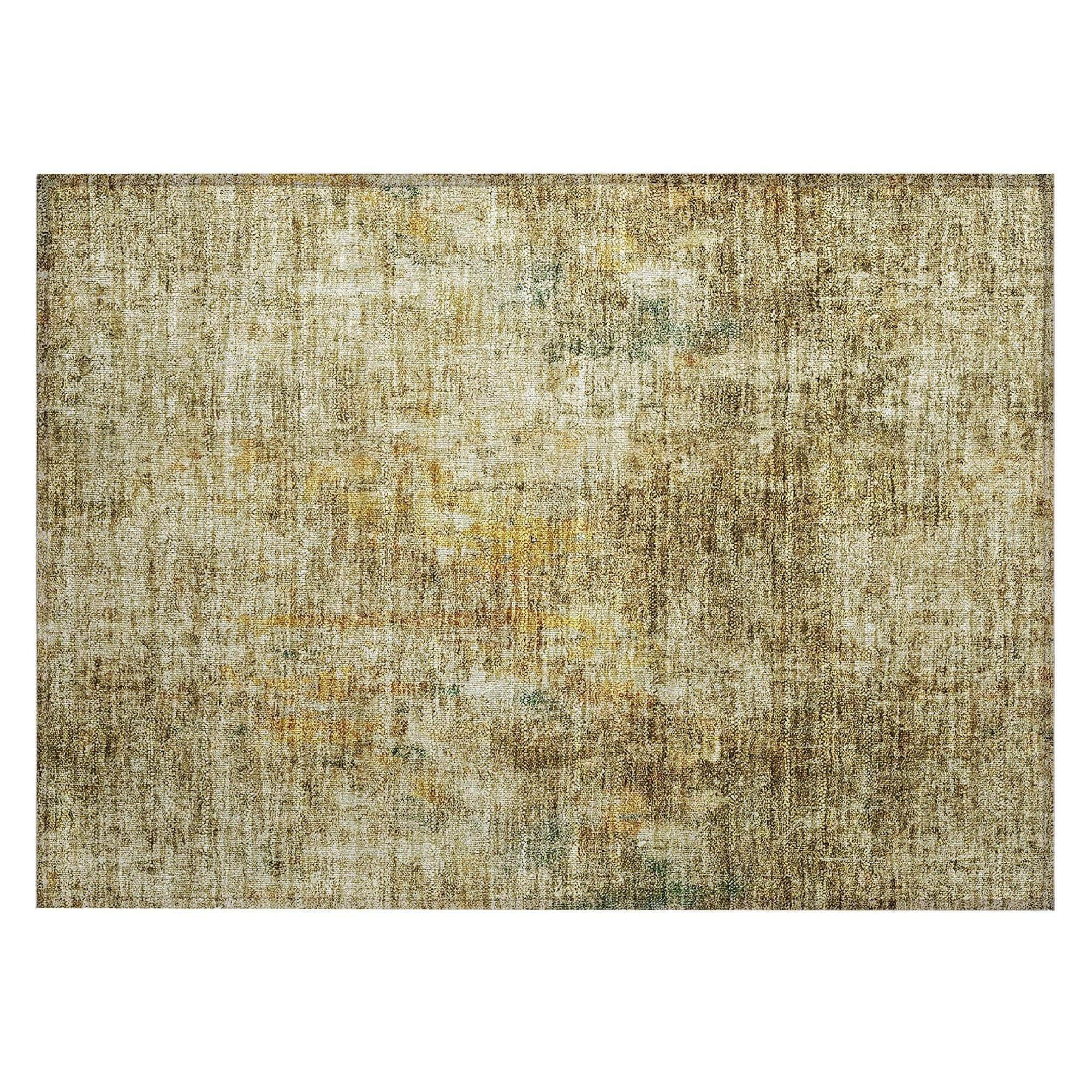 Machine Washable Brown Rug - Indoor / Outdoor - Kids / Pet Friendly Abstract Print Rug