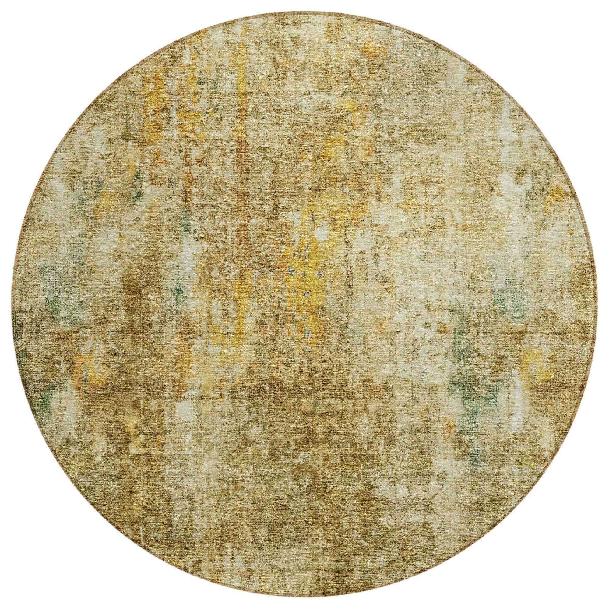 Machine Washable Brown Rug - Indoor / Outdoor - Kids / Pet Friendly Abstract Print Rug