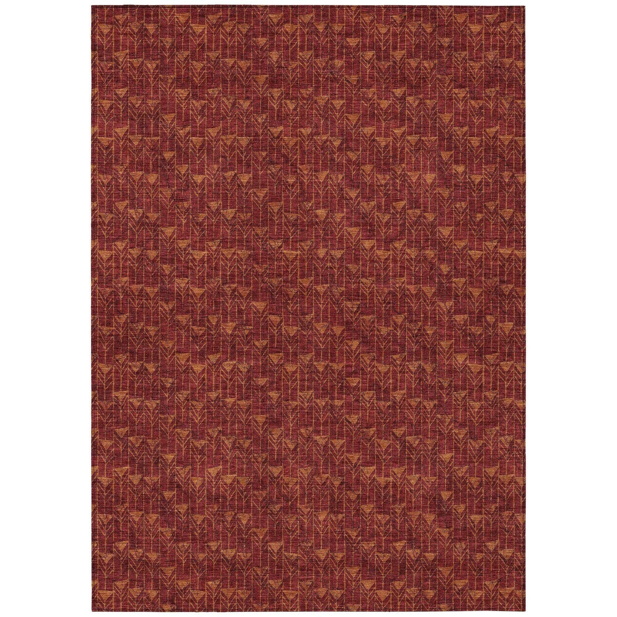 Machine Made ACN514 Burgundy Red Rugs