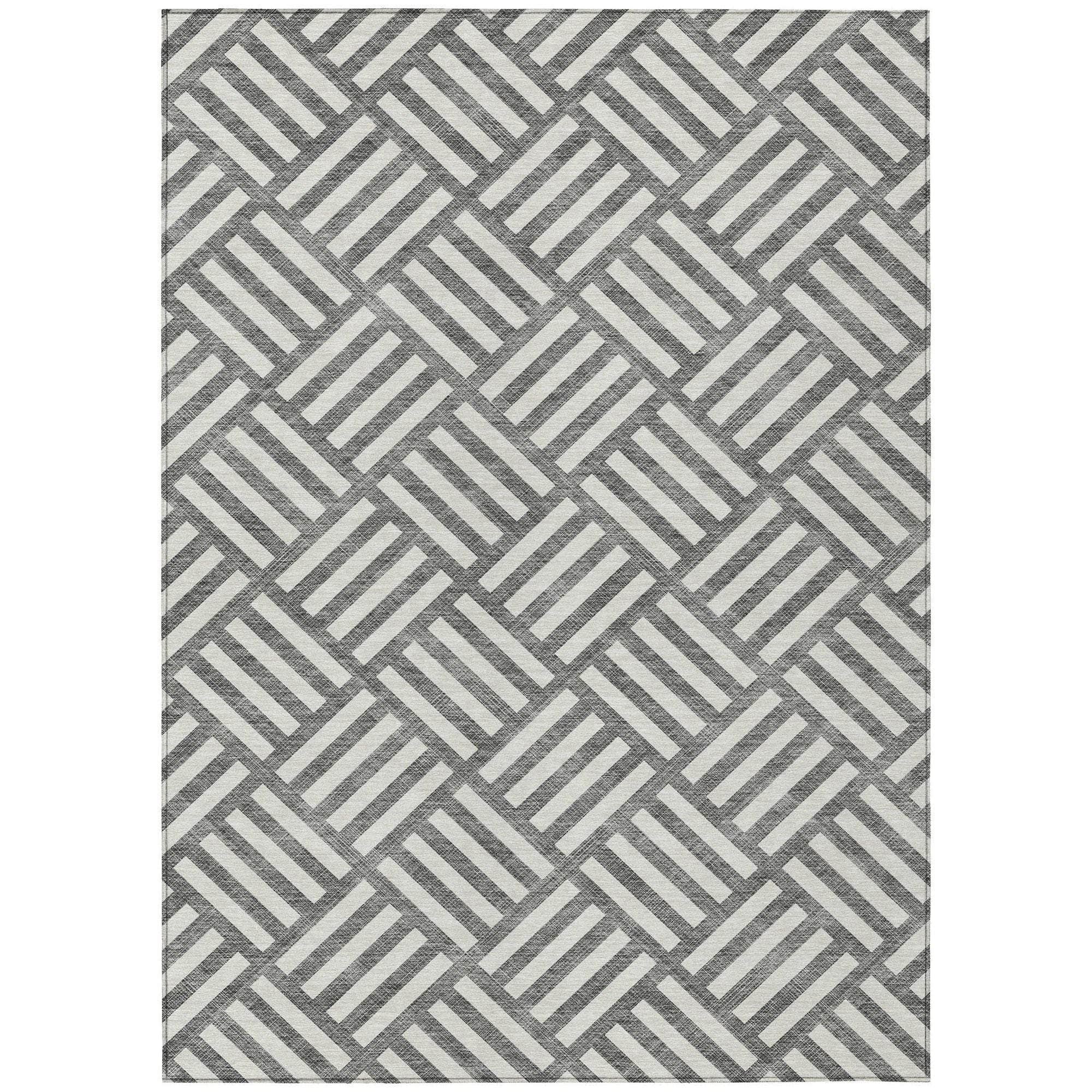 Machine Made ACN620 Charcoal Gray Rugs