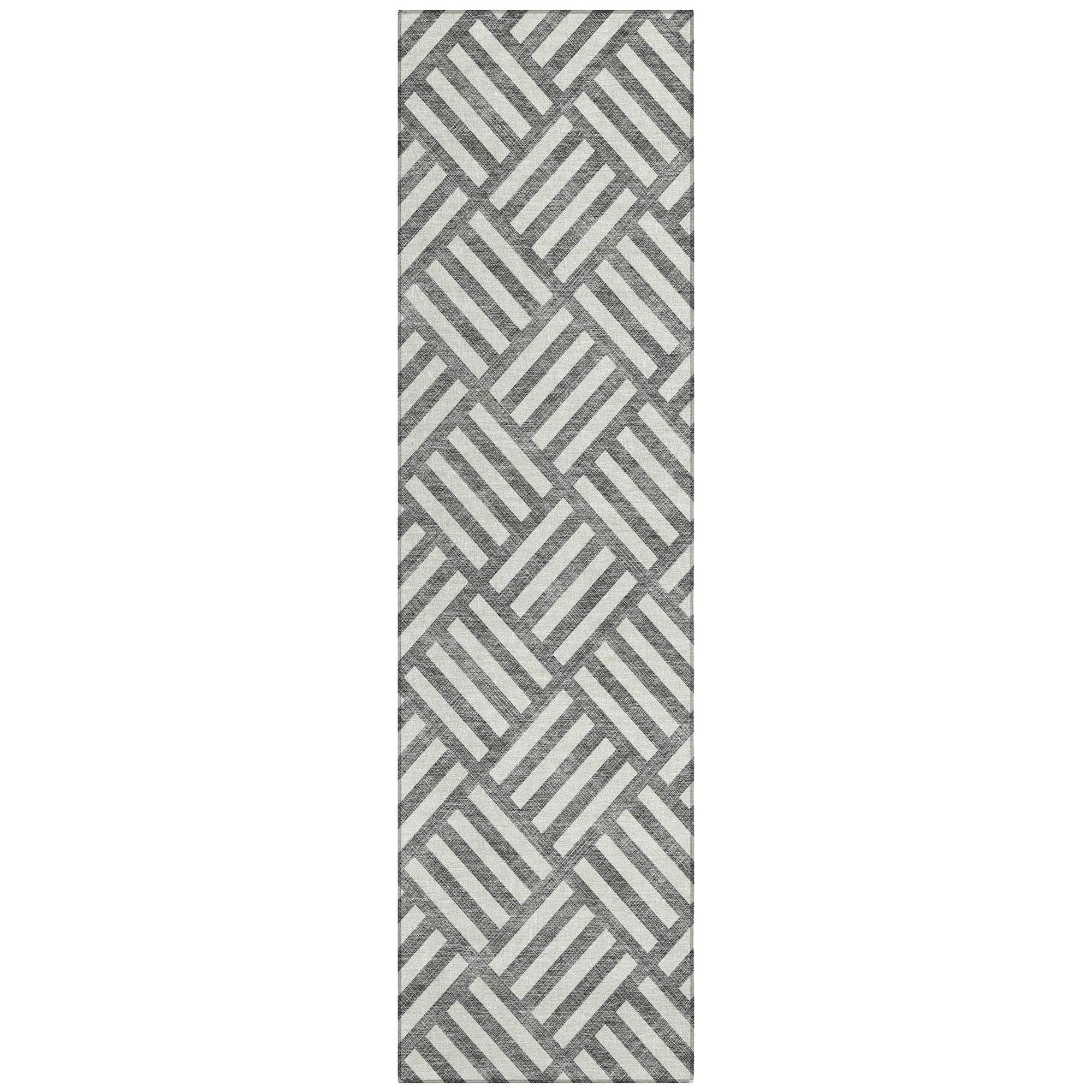 Machine Made ACN620 Charcoal Gray Rugs