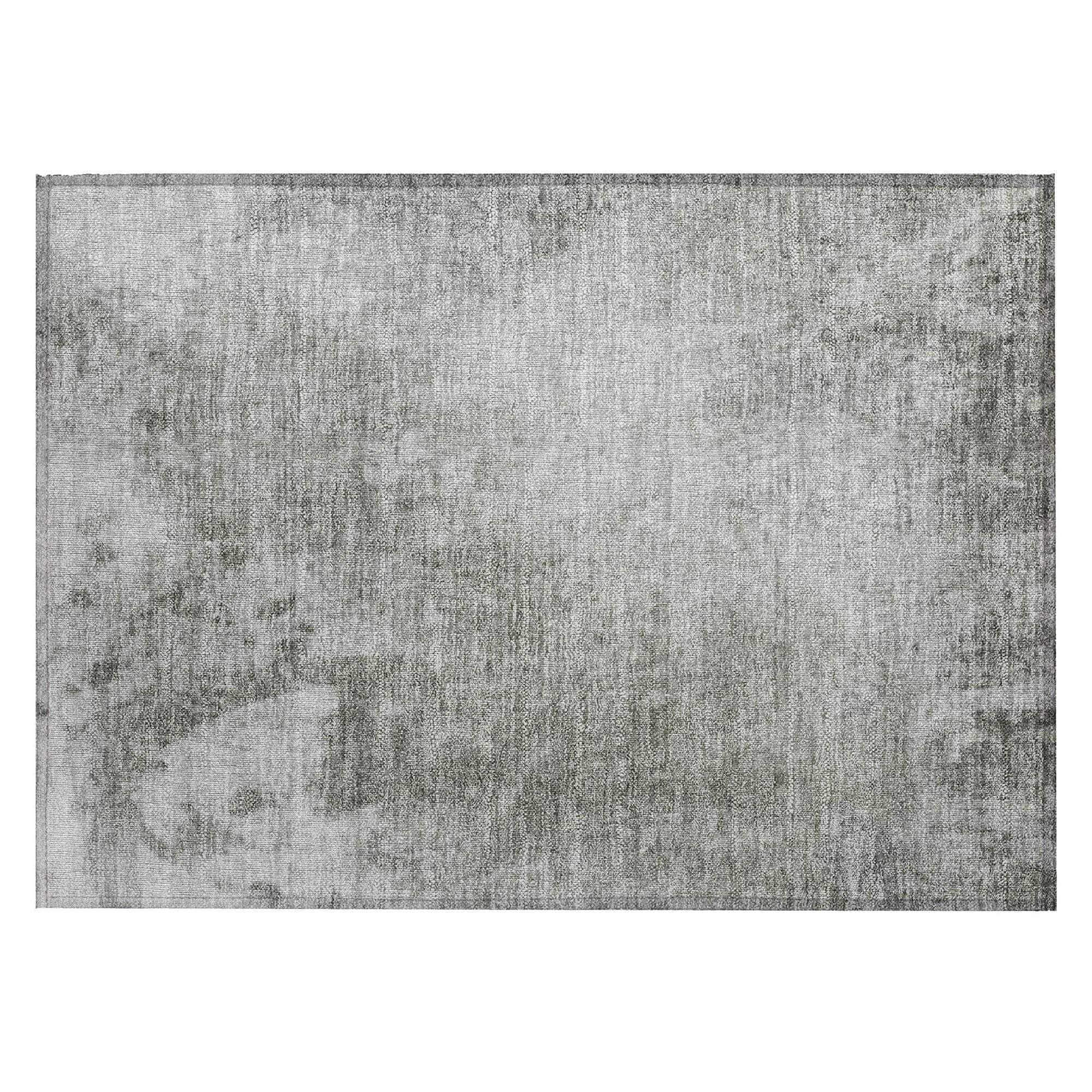 Machine Washable Gray Rug - Indoor / Outdoor - Kids / Pet Friendly Abstract Print Rug
