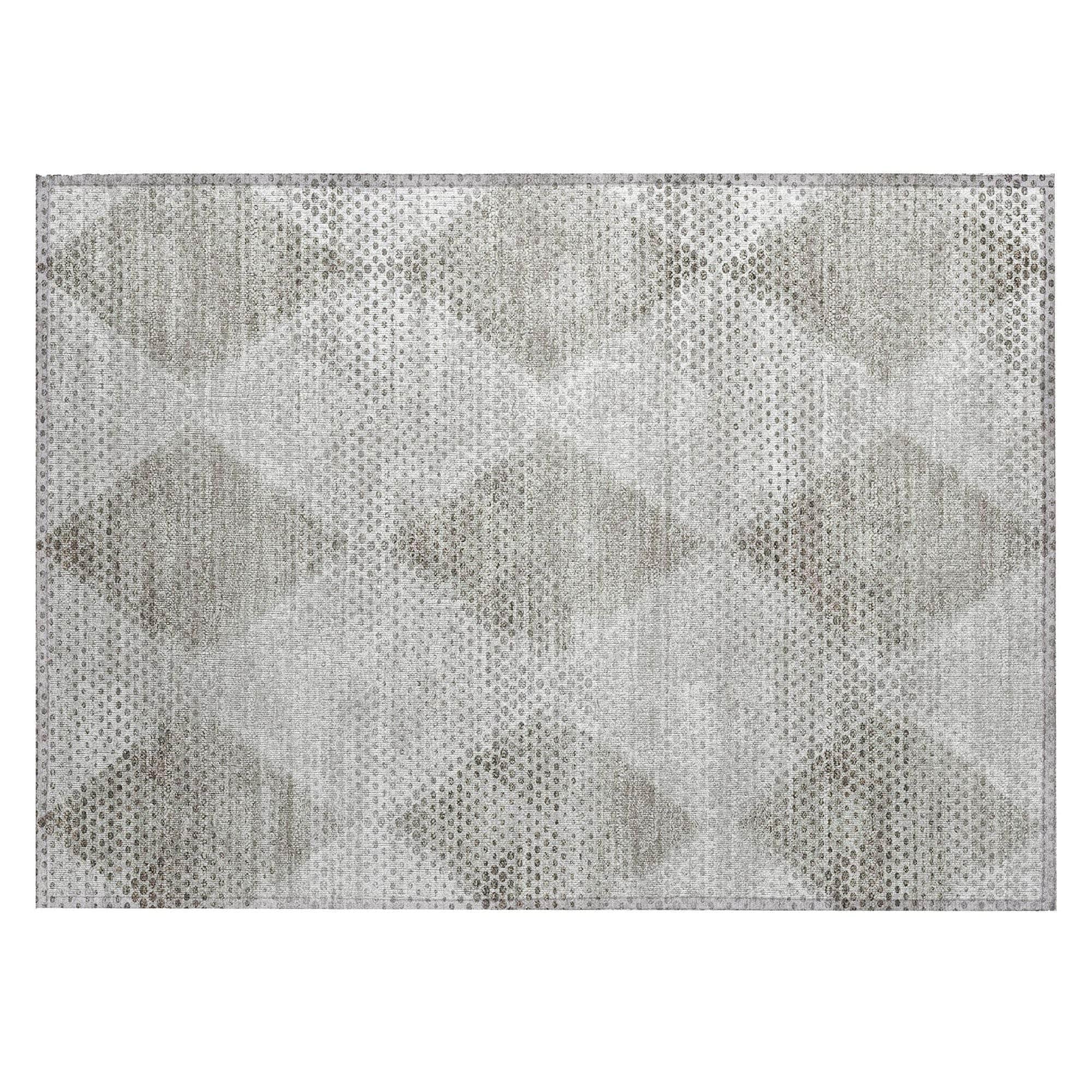 Machine Washable Gray Rug - Indoor / Outdoor - Kids / Pet Friendly Geometric Print Rug