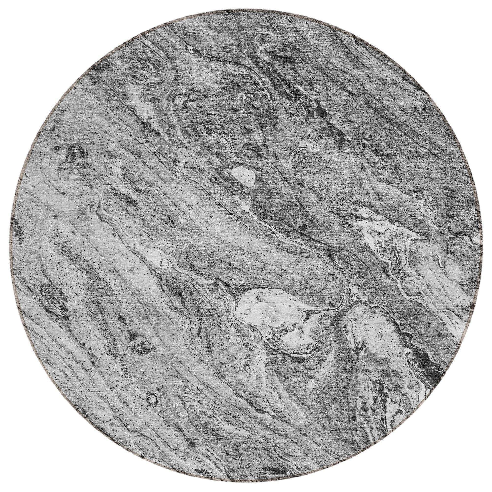 Machine Washable Gray Rug - Indoor / Outdoor - Kids / Pet Friendly Abstract Print Rug