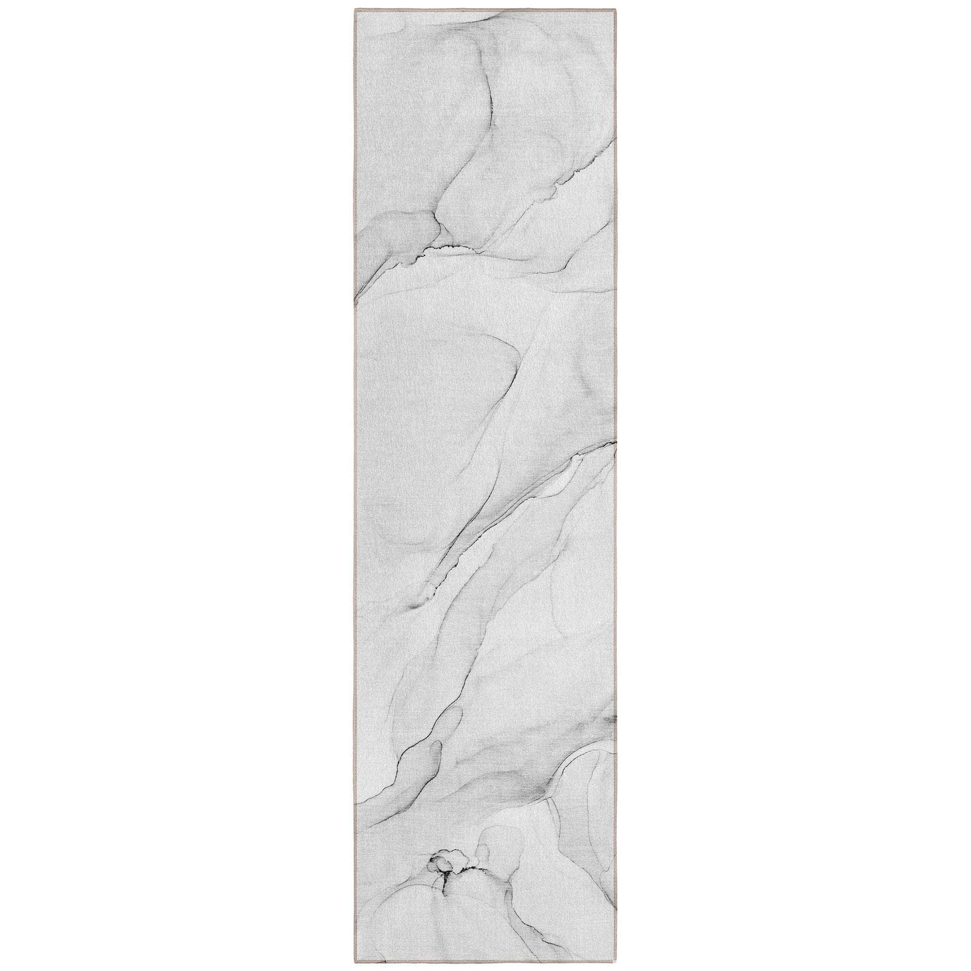 Machine Washable Gray Rug - Indoor / Outdoor - Kids / Pet Friendly Watercolors Print Rug