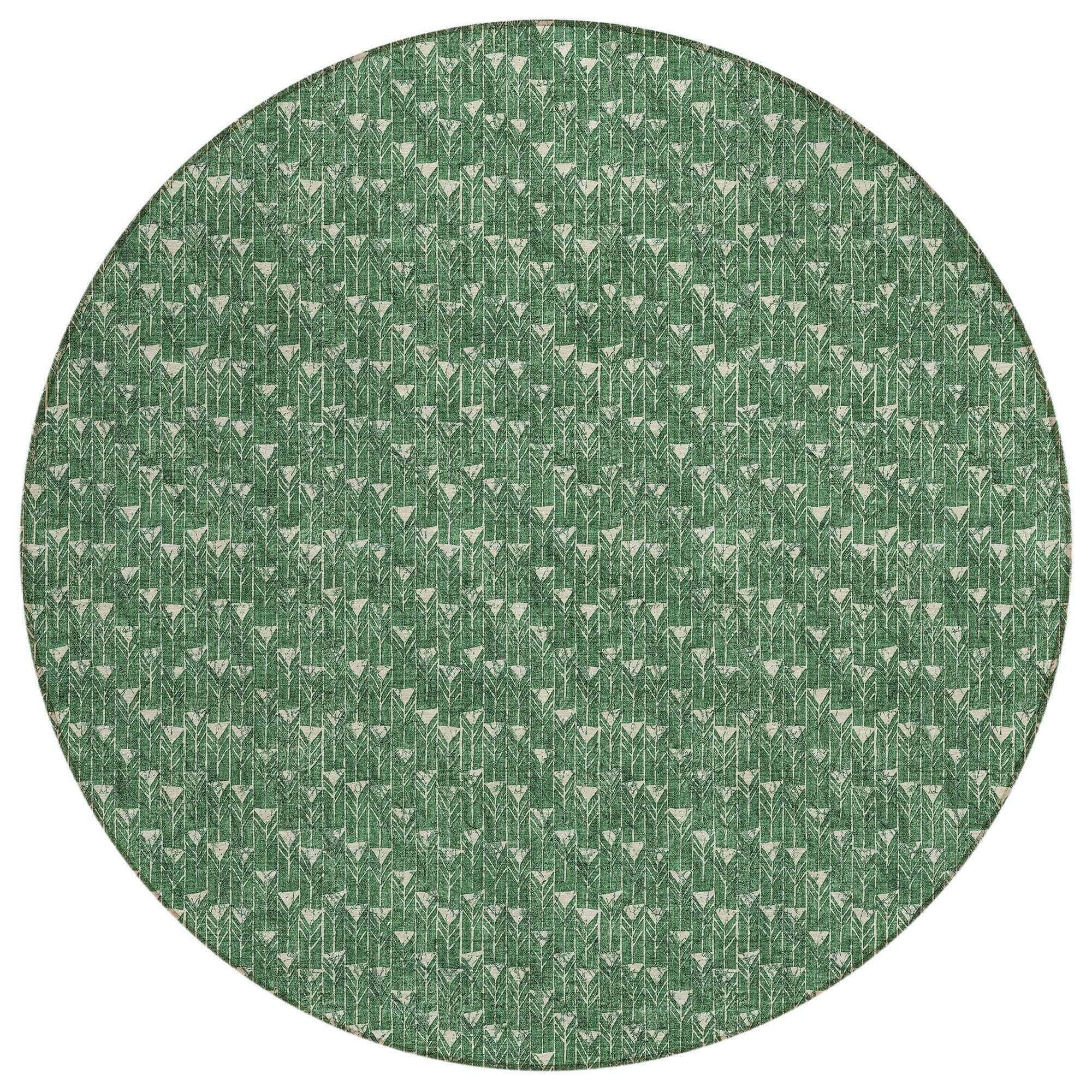 Machine Made ACN514 Green Rugs