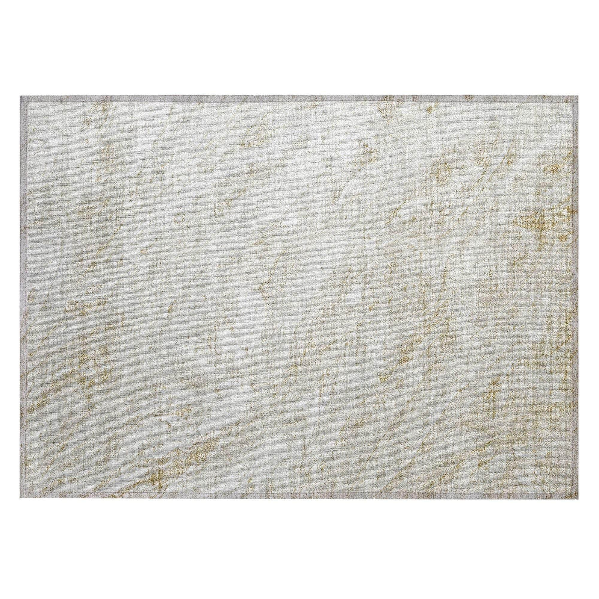 Machine Washable Ivory Rug - Indoor / Outdoor - Kids / Pet Friendly Abstract Print Rug