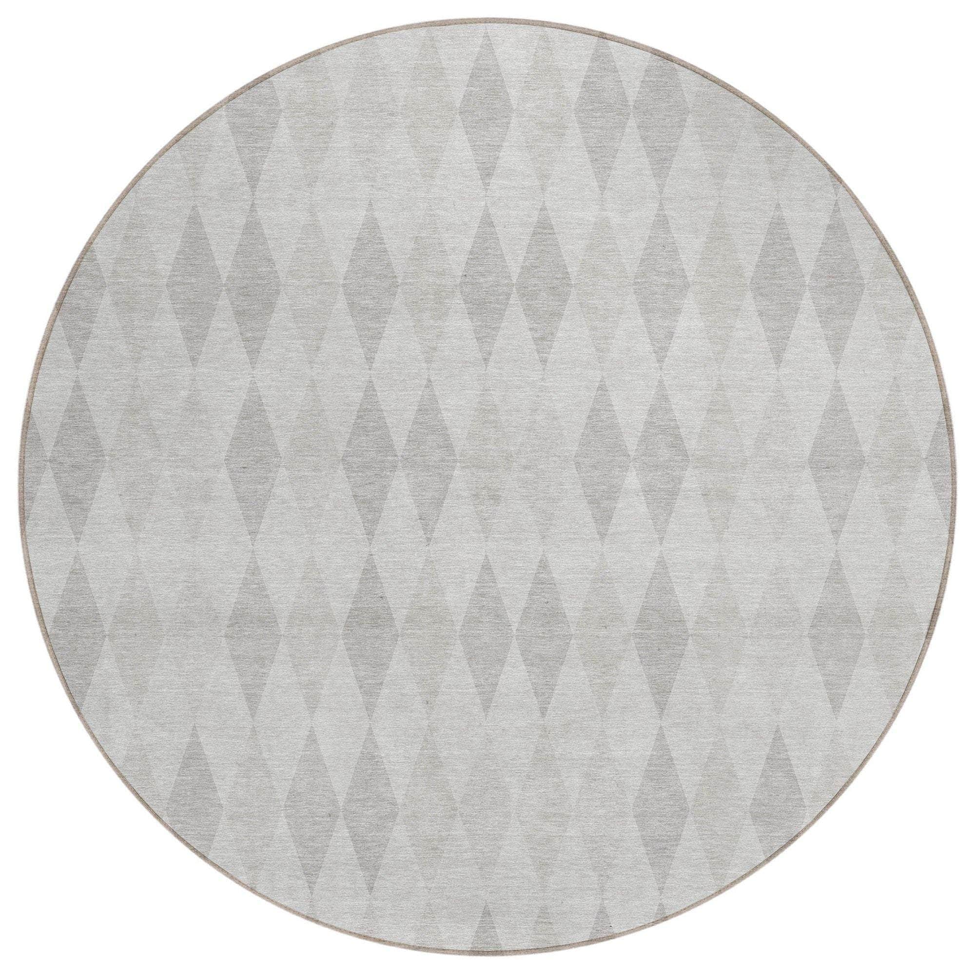 Machine Washable Ivory Rug - Indoor / Outdoor - Kids / Pet Friendly Geometric Print Rug