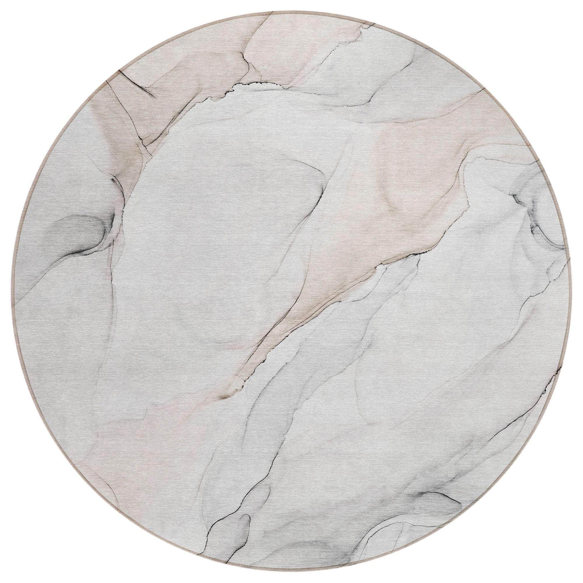 Machine Washable Ivory Rug - Indoor / Outdoor - Kids / Pet Friendly Watercolors Print Rug