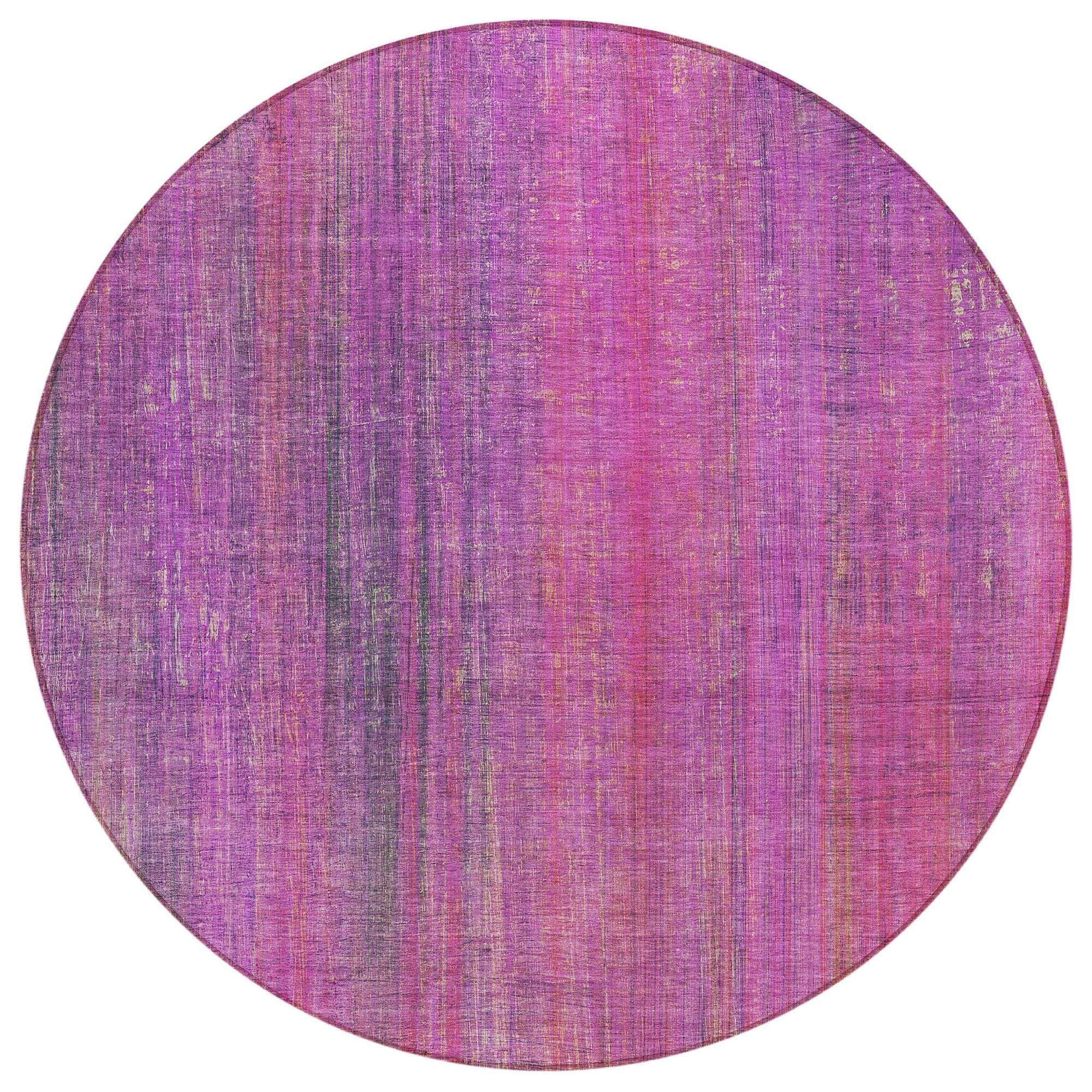 Machine Washable Lilac Purple Rug - Indoor / Outdoor - Kids / Pet Friendly Striped Print Rug