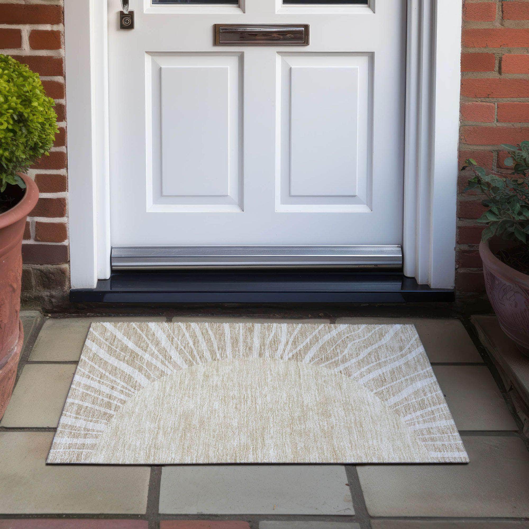 Machine Made ACN668 Beige Brown Rugs