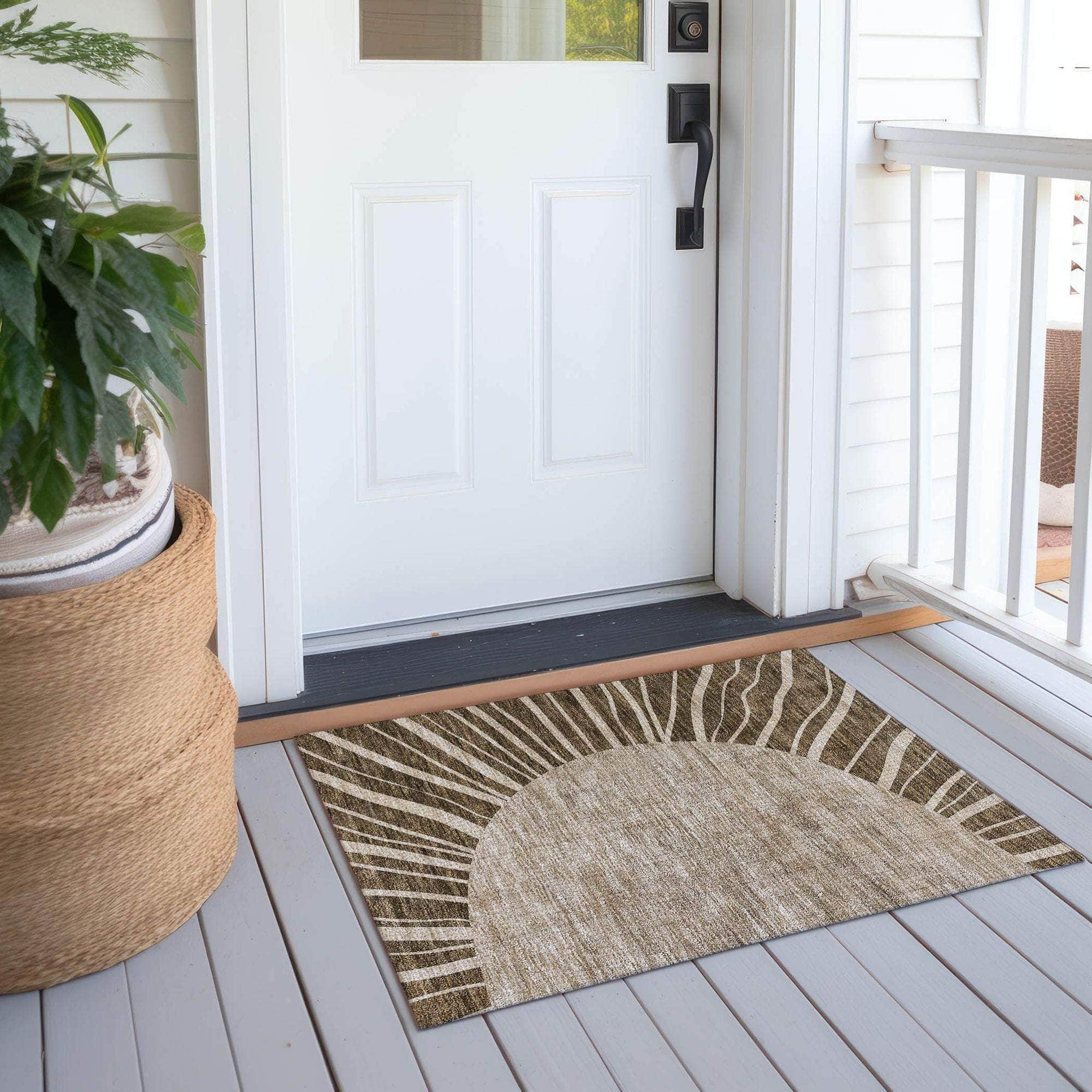 Machine Made ACN668 Brown Rugs