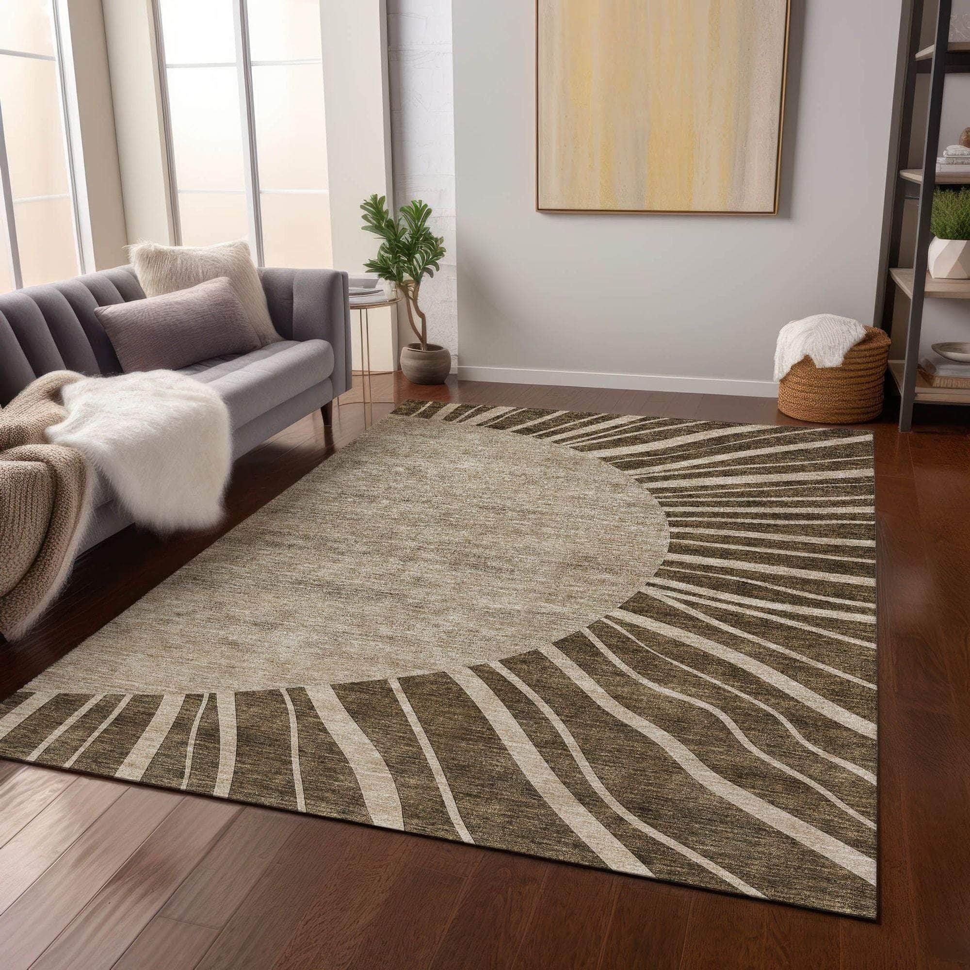 Machine Made ACN668 Brown Rugs
