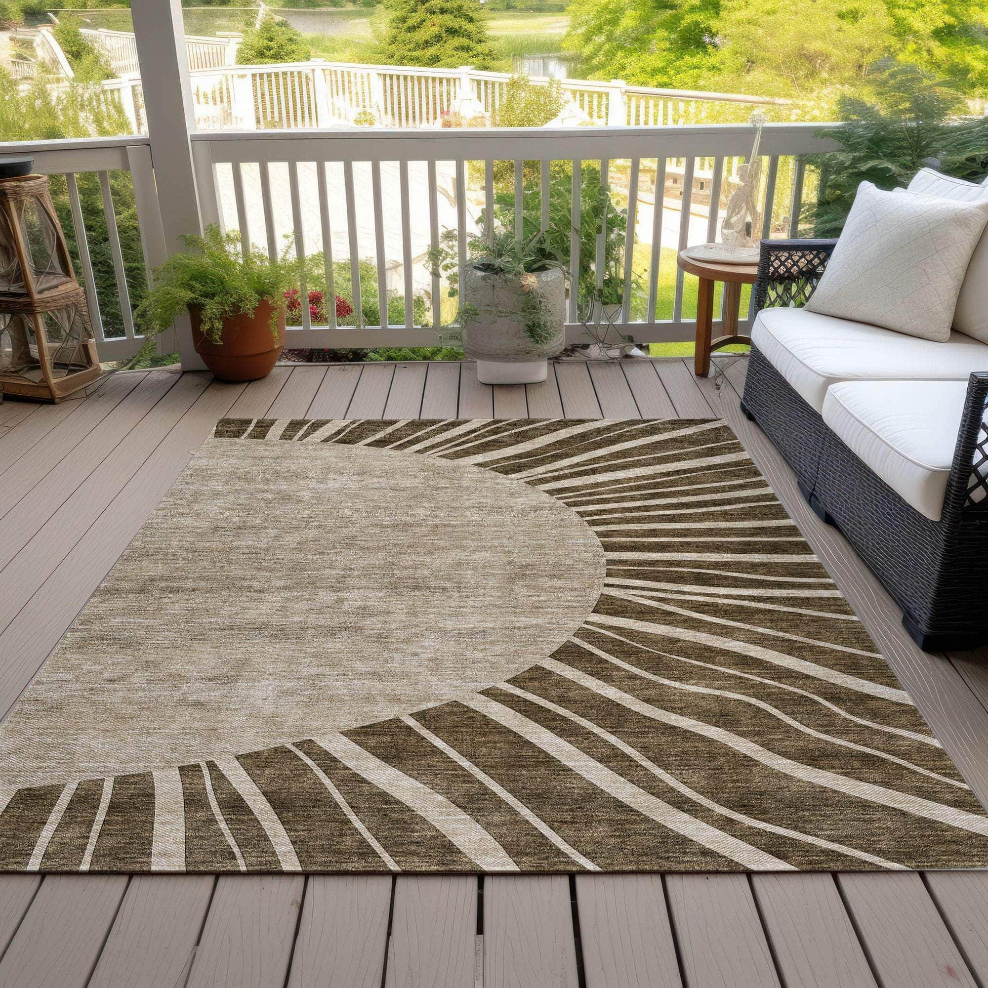 Machine Made ACN668 Brown Rugs