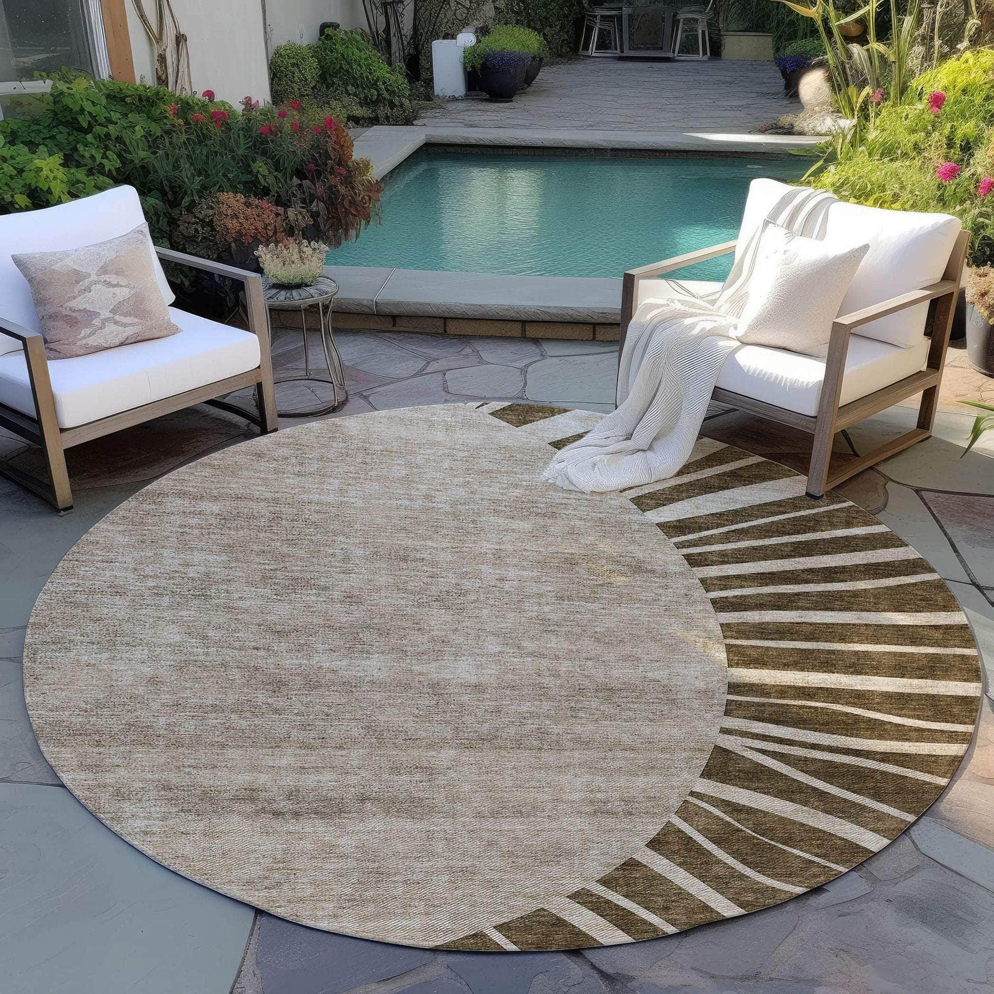Machine Made ACN668 Brown Rugs
