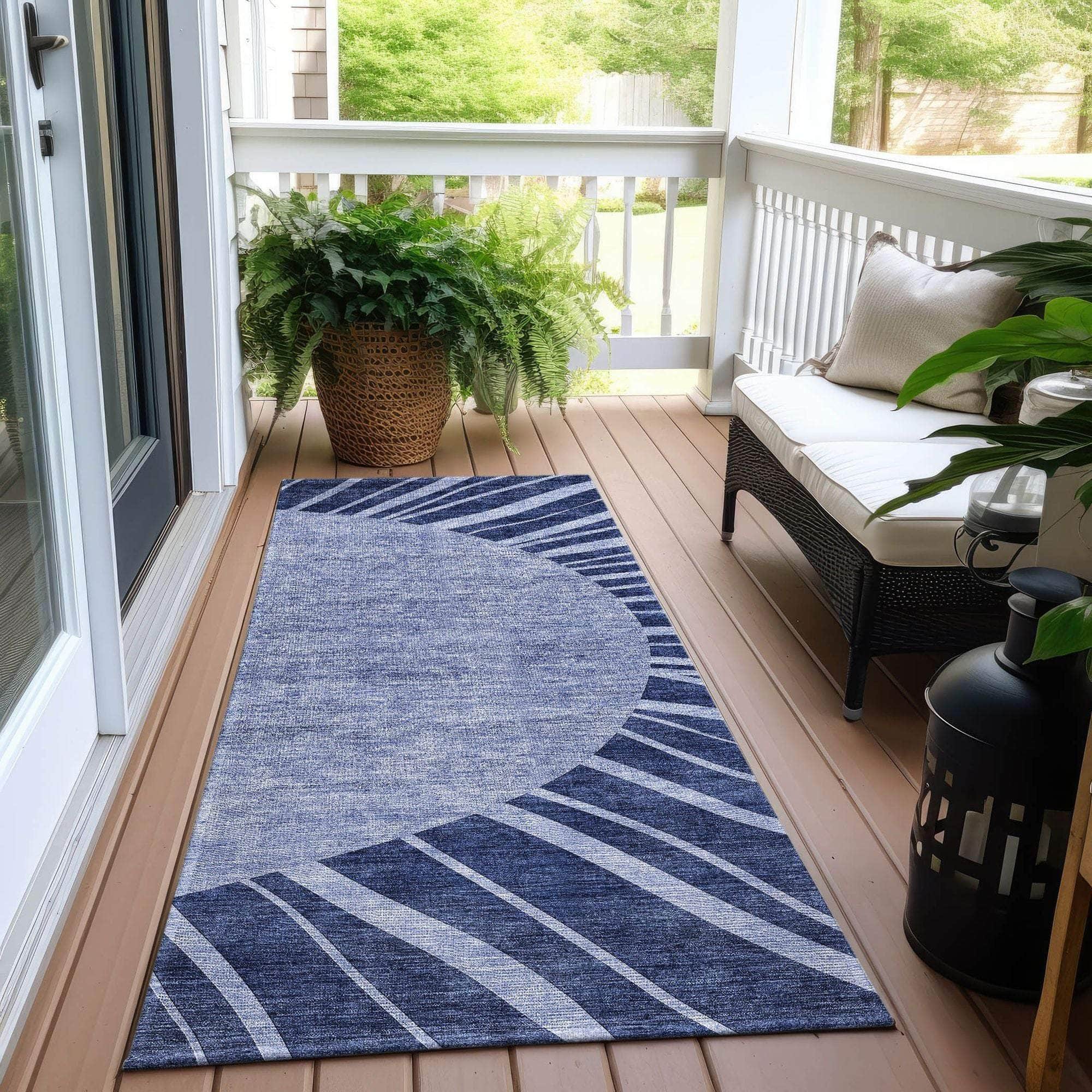 Machine Made ACN668 Navy Blue Rugs