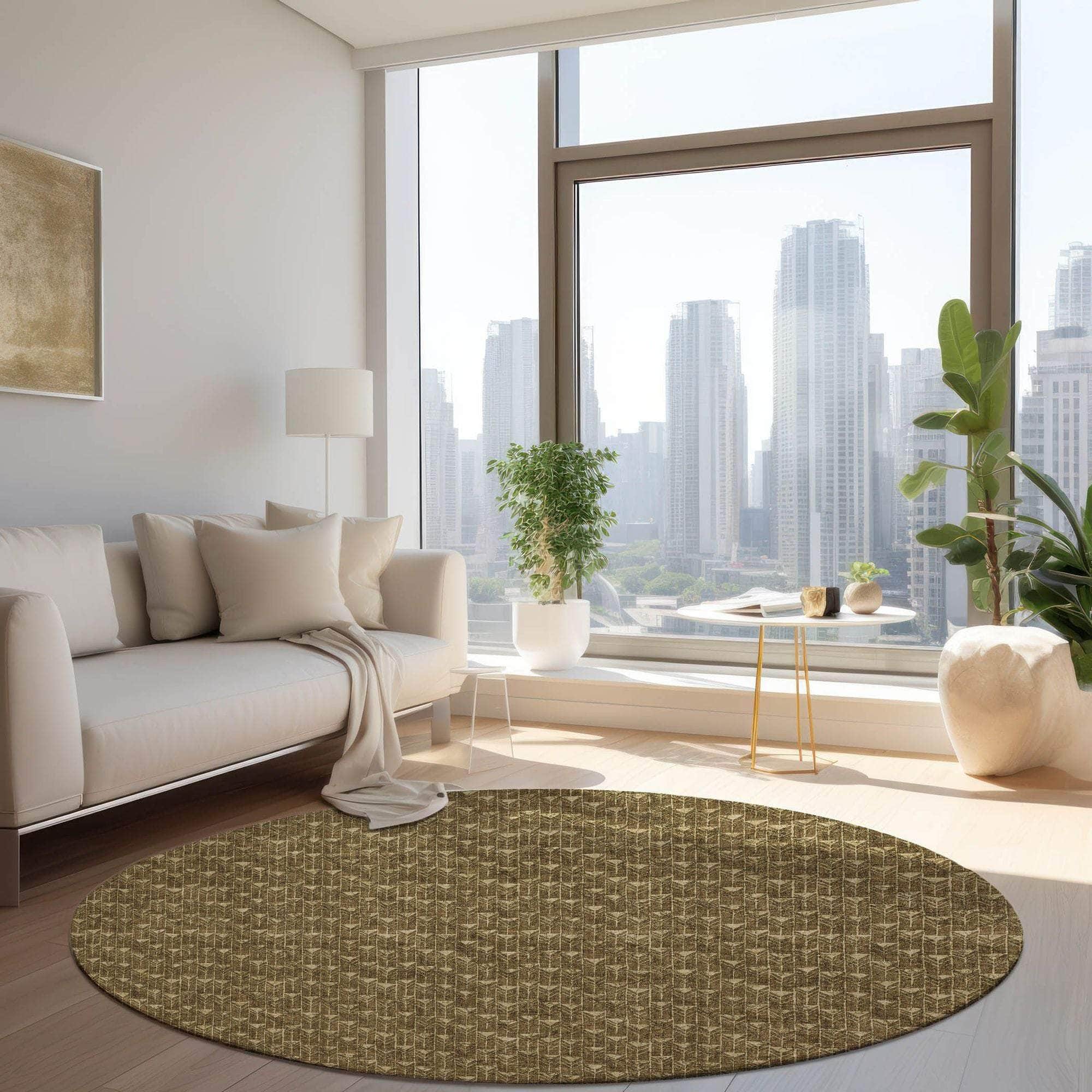 Machine Made ACN514 Brown Rugs