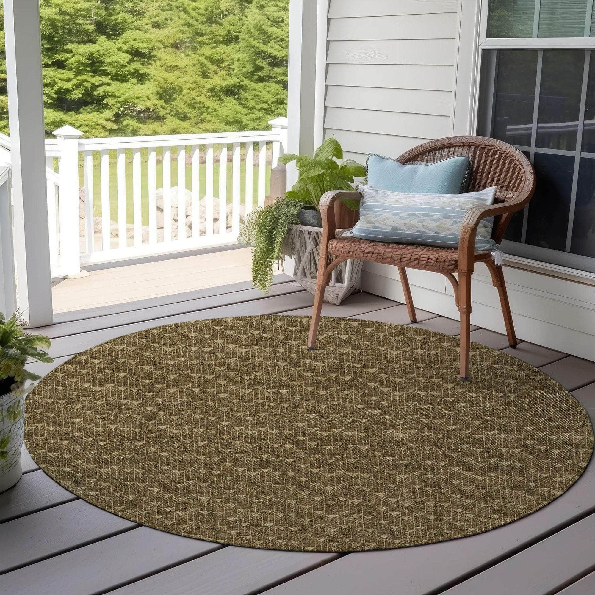 Machine Made ACN514 Brown Rugs