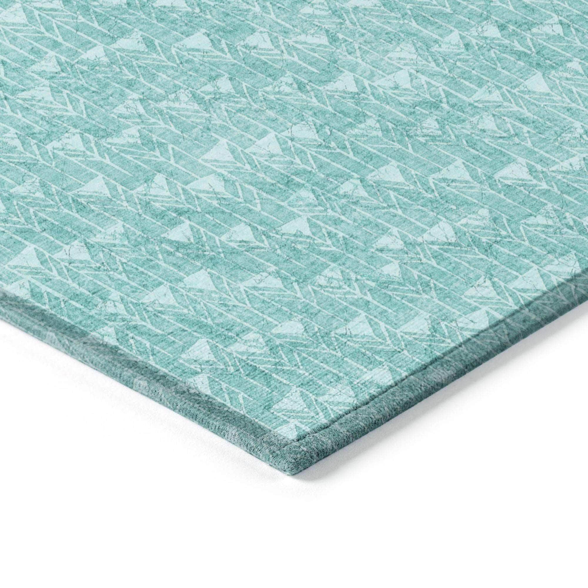 Machine Made ACN514 Teal Rugs