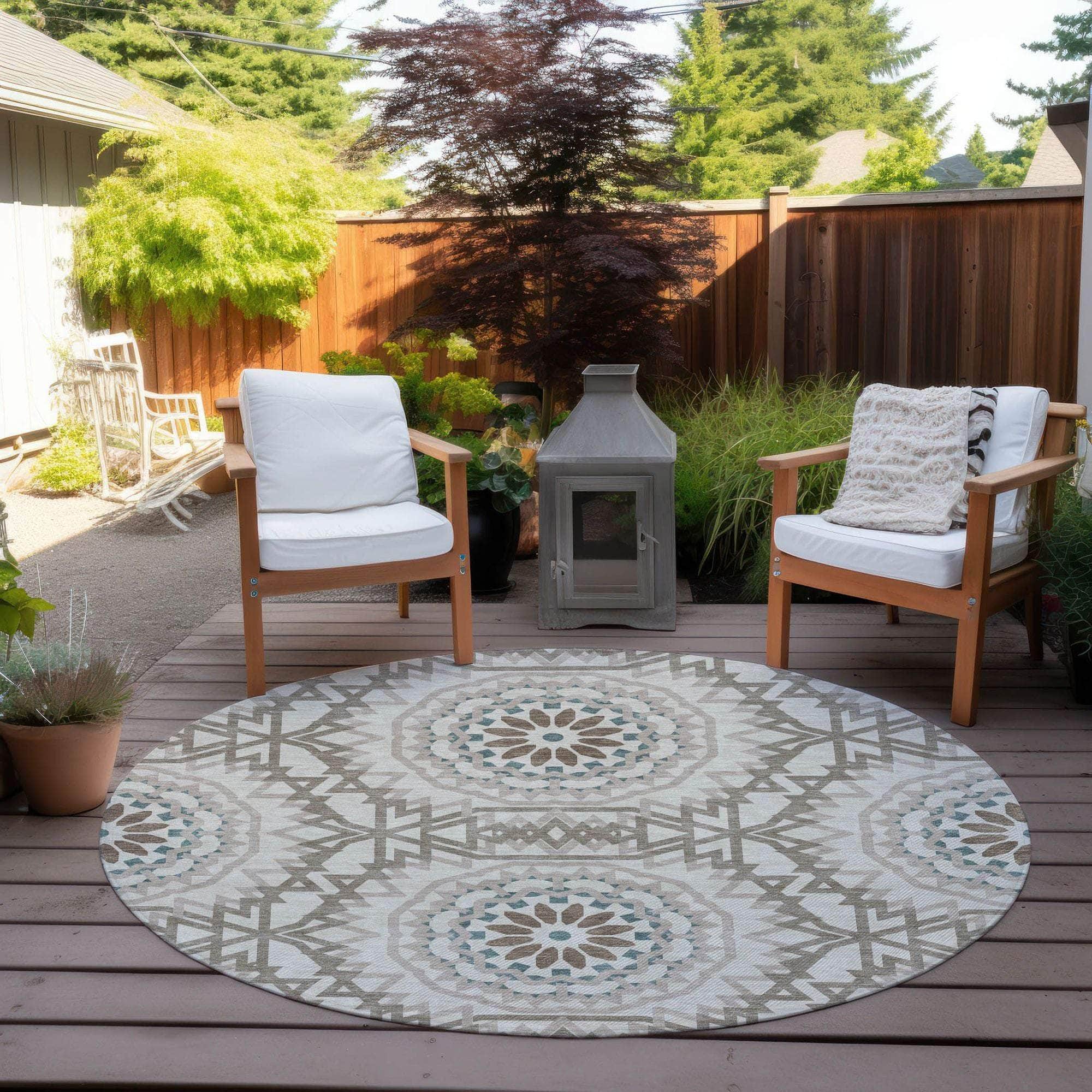Machine Made ACN619 Beige Brown Rugs