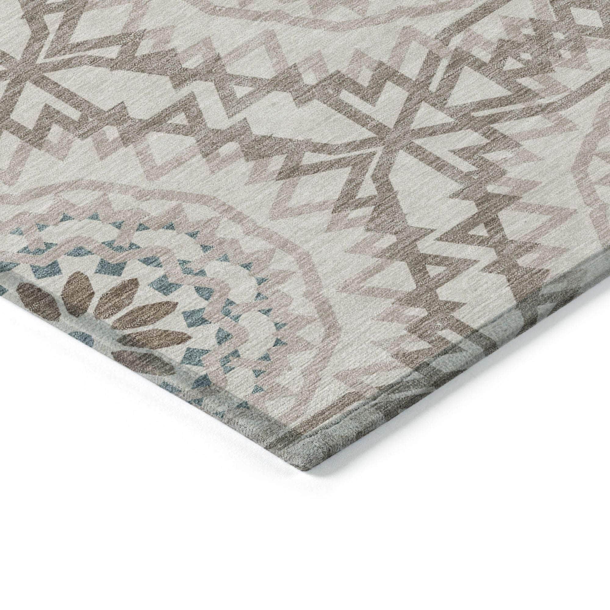 Machine Made ACN619 Beige Brown Rugs
