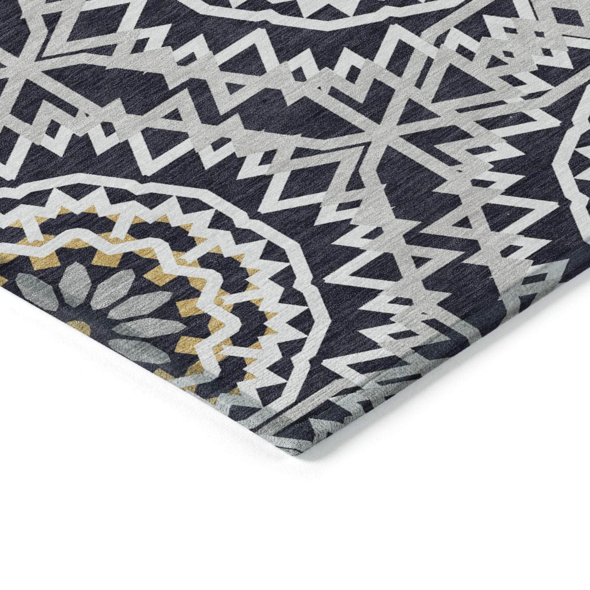 Machine Made ACN619 Black Rugs
