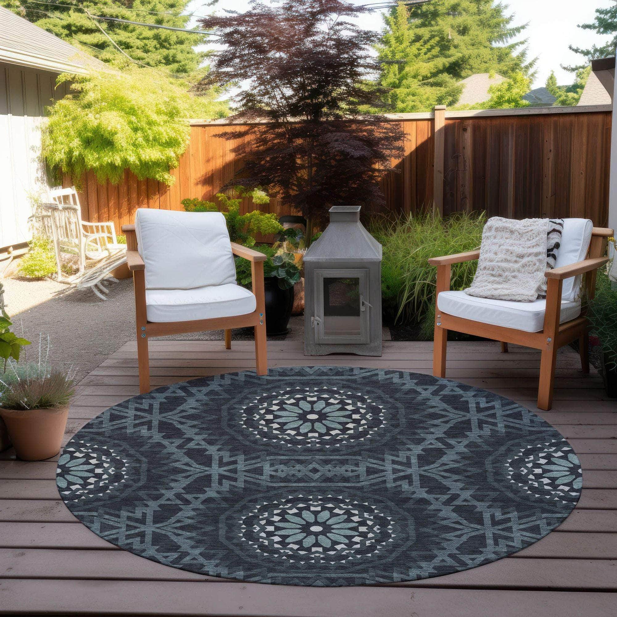 Machine Made ACN619 Charcoal Gray Rugs