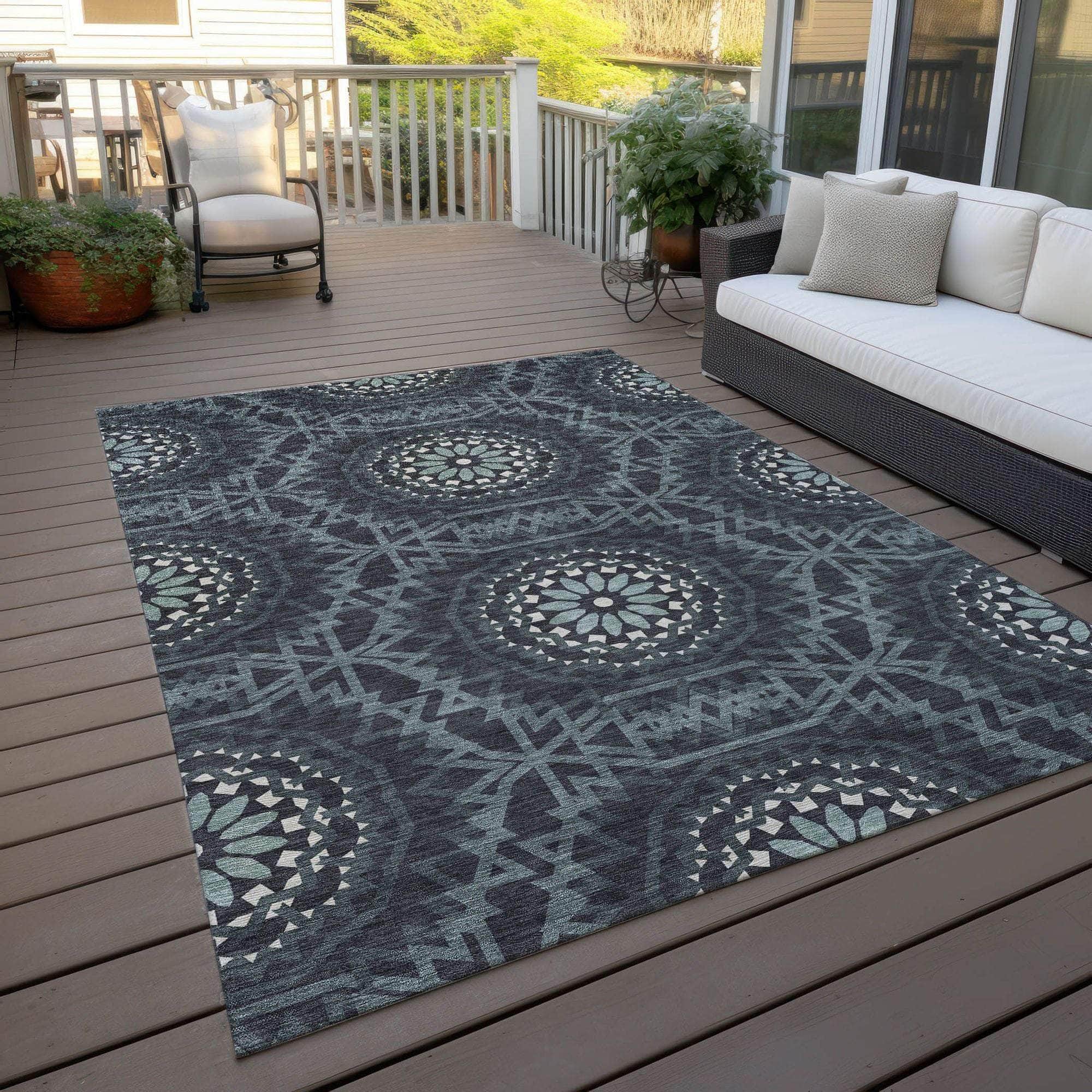 Machine Made ACN619 Charcoal Gray Rugs
